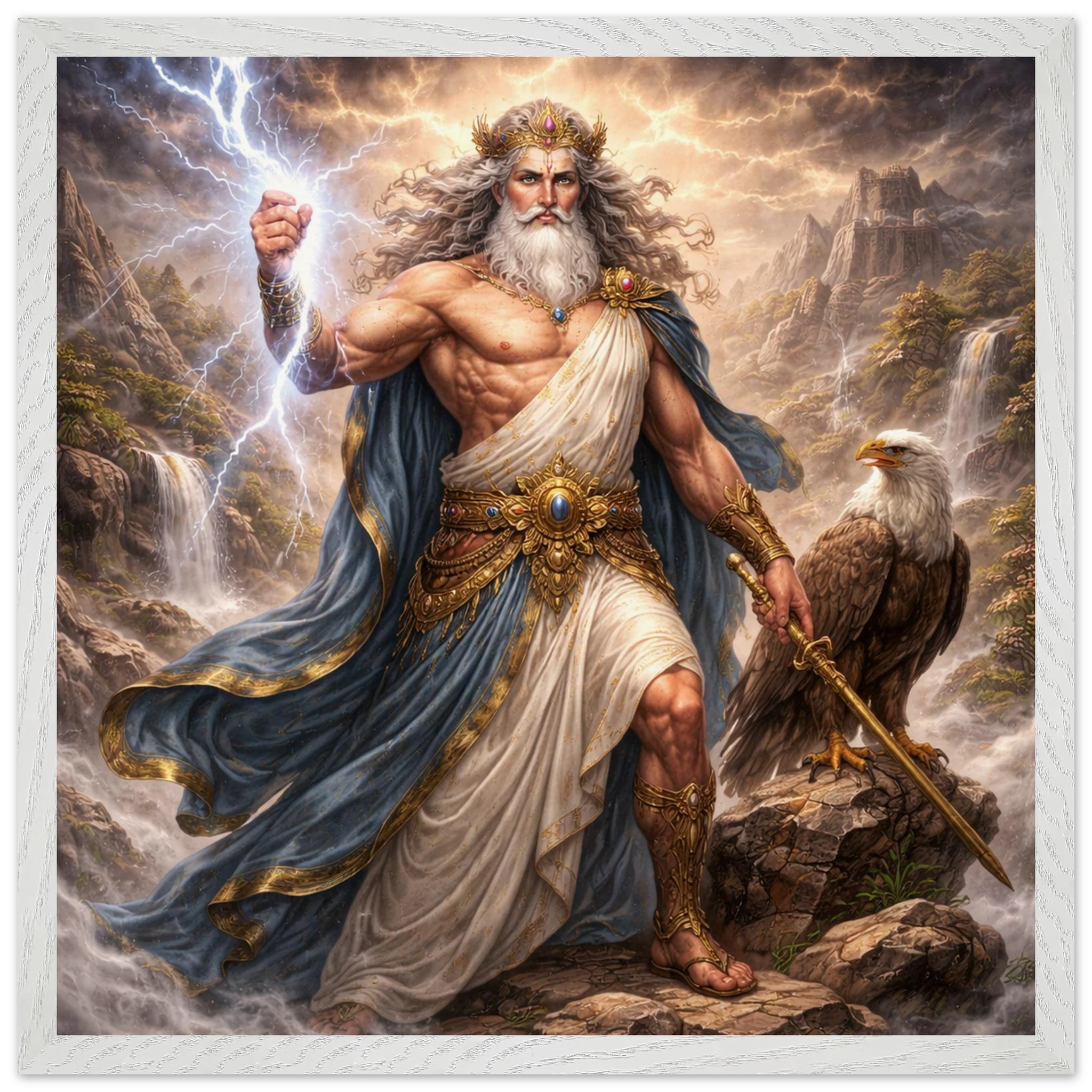 Zeus – Mythologie Fine Art Print mit Rahmen | babasan