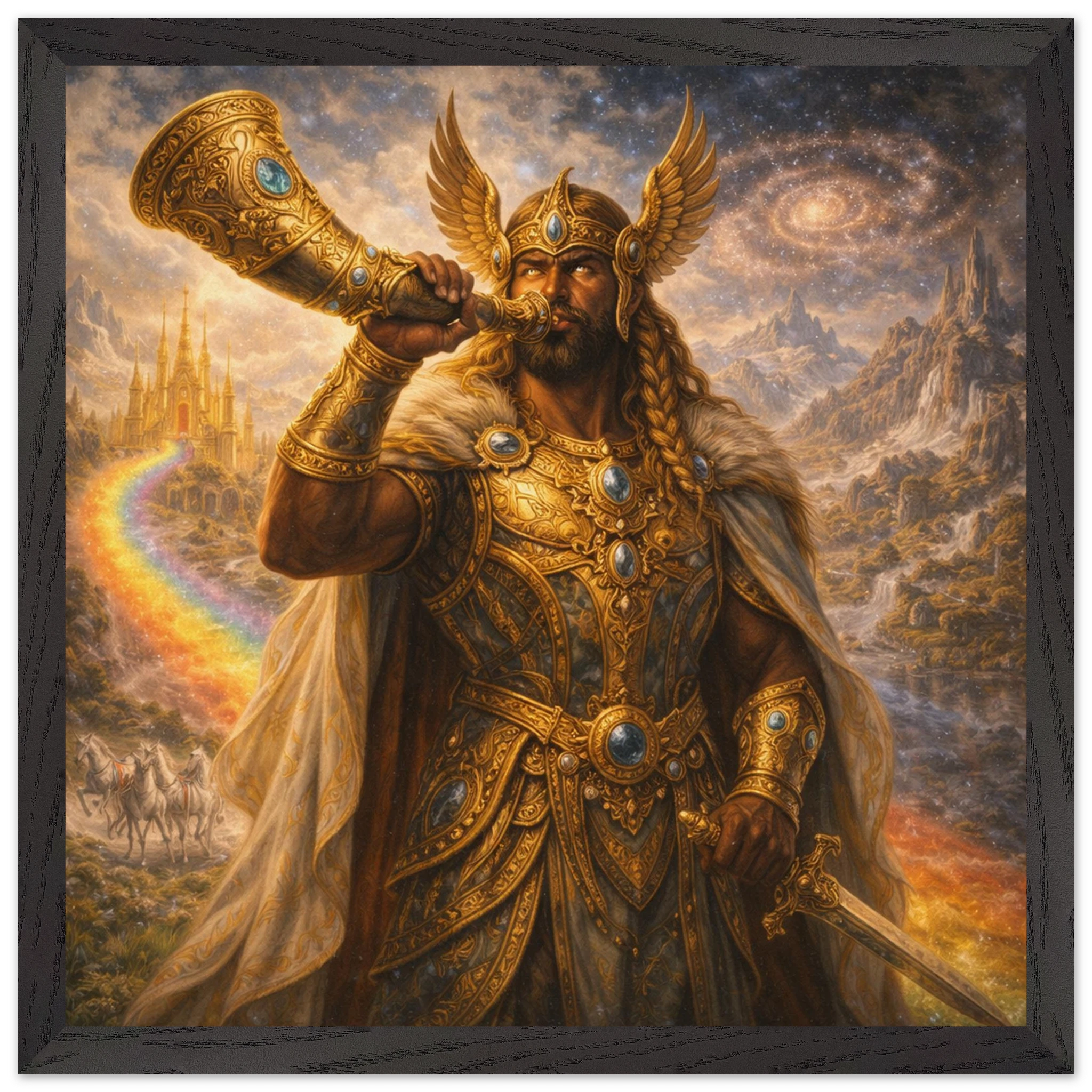 Heimdall – Mythologie Fine Art Print mit Rahmen | babasan