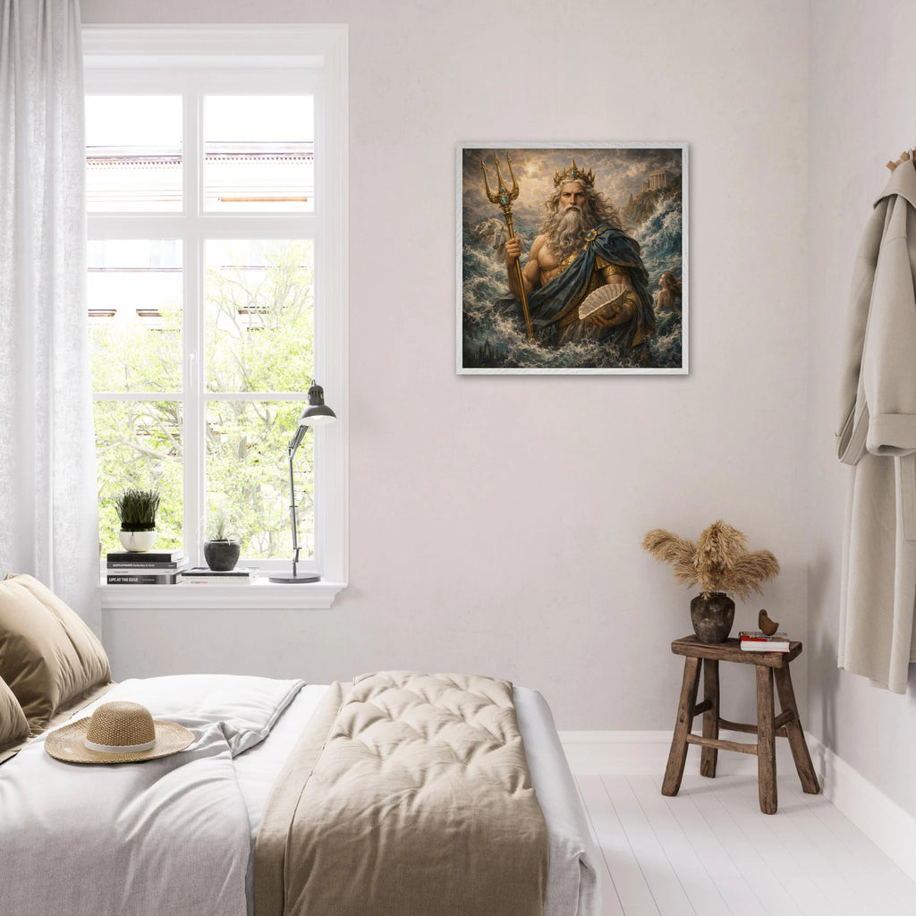 Neptun – Mythologie Fine Art Print mit Rahmen | babasan