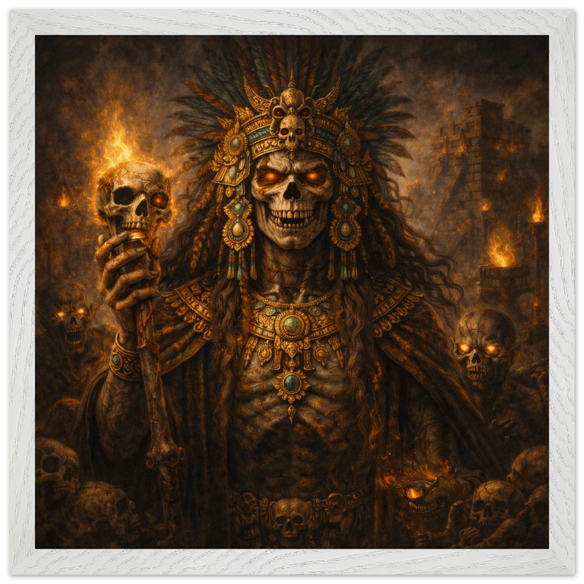 Ah Puch – Mythologie Fine Art Print mit Rahmen | babasan