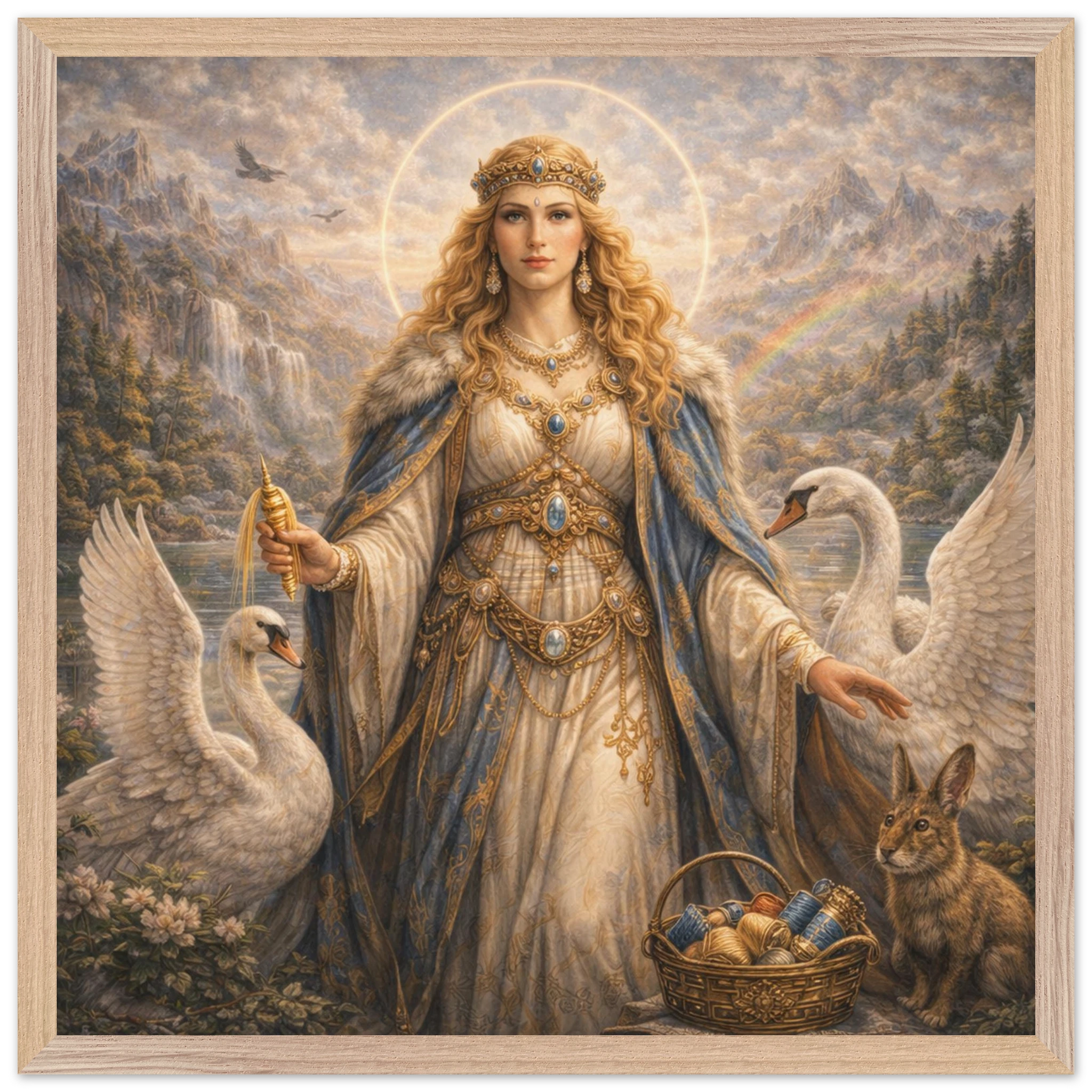 Frigg – Mythologie Fine Art Print mit Rahmen | babasan