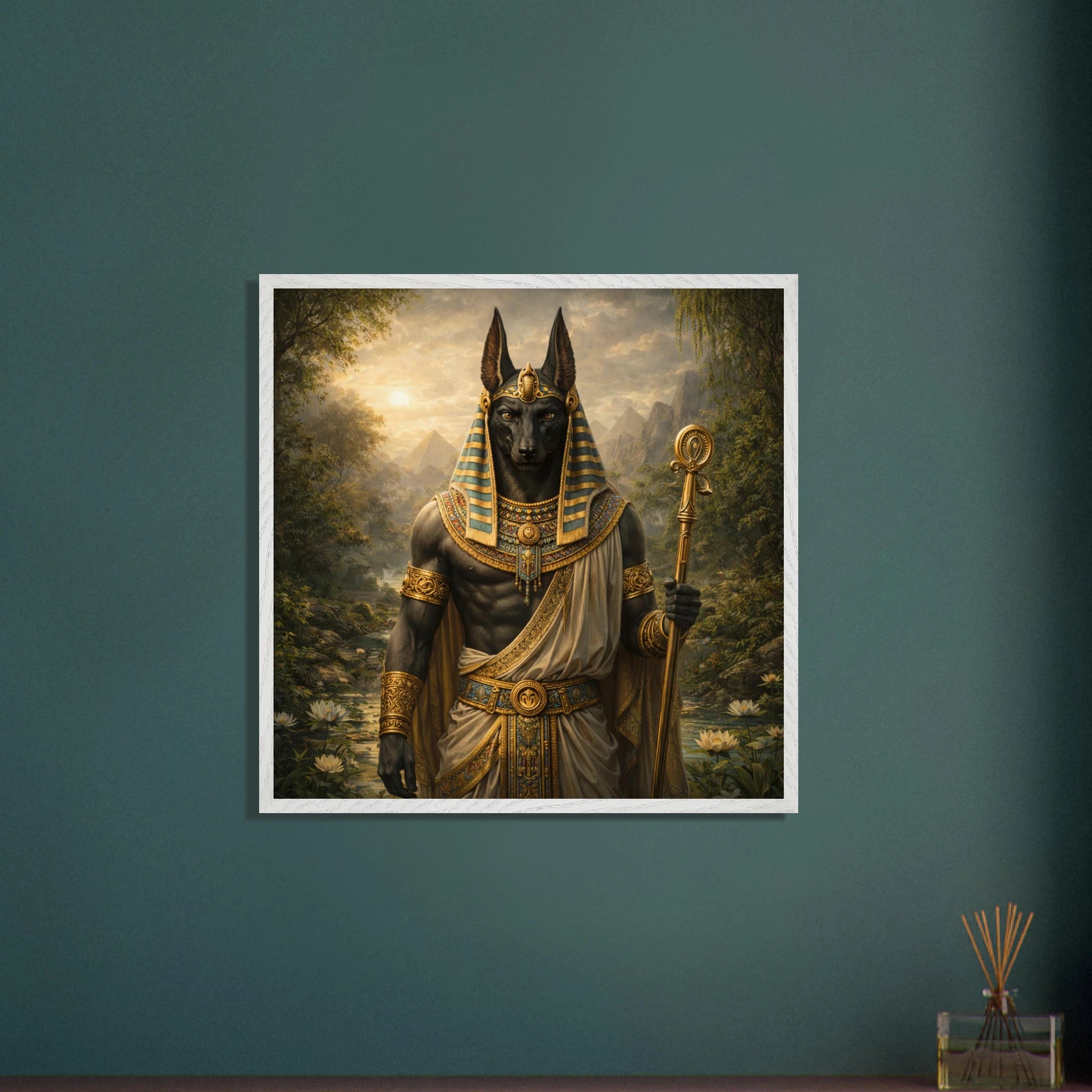 Anubis – Mythologie Fine Art Print mit Rahmen | babasan