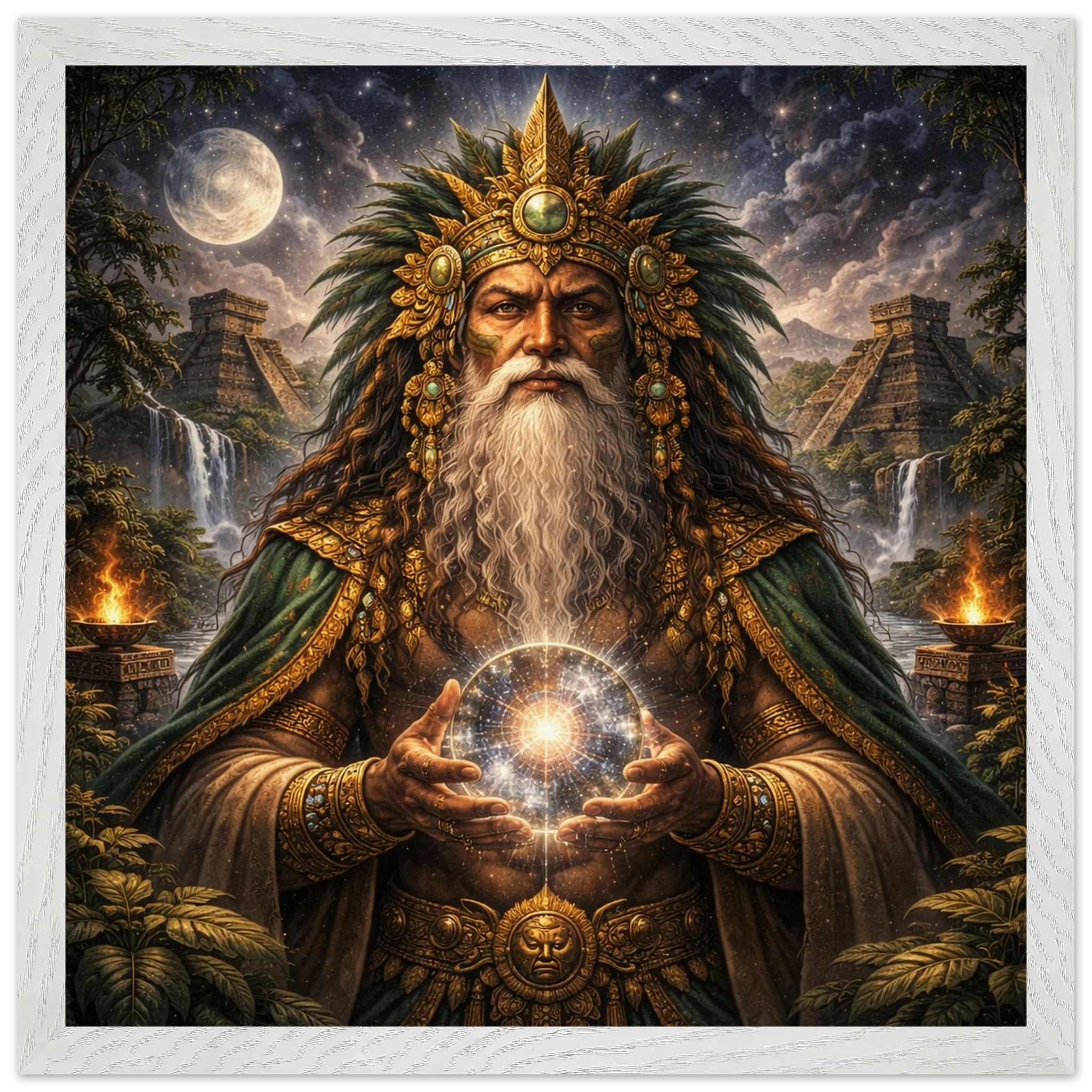 Itzamna – Mythologie Fine Art Print mit Rahmen | babasan
