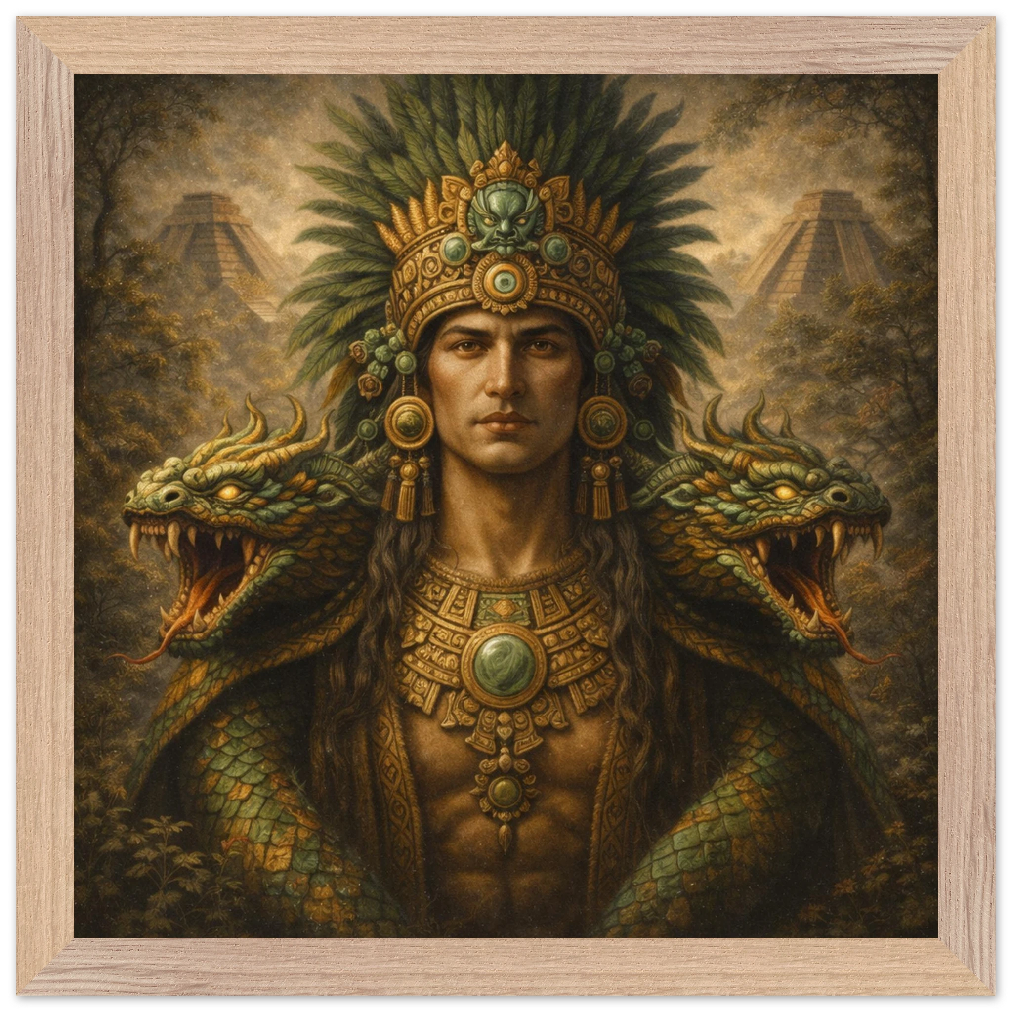 Kukulkan – Mythologie Fine Art Print mit Rahmen | babasan