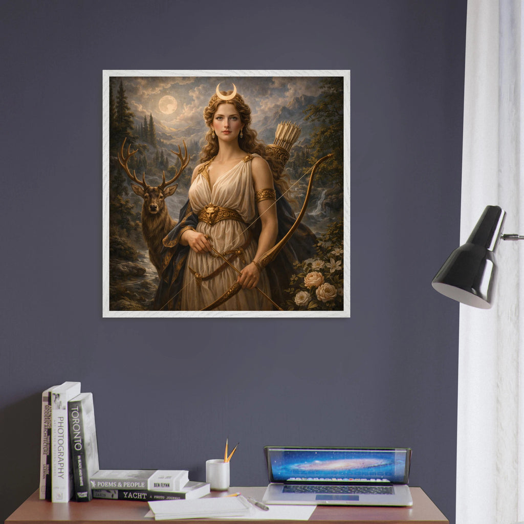 Diana – Mythologie Fine Art Print mit Rahmen | babasan