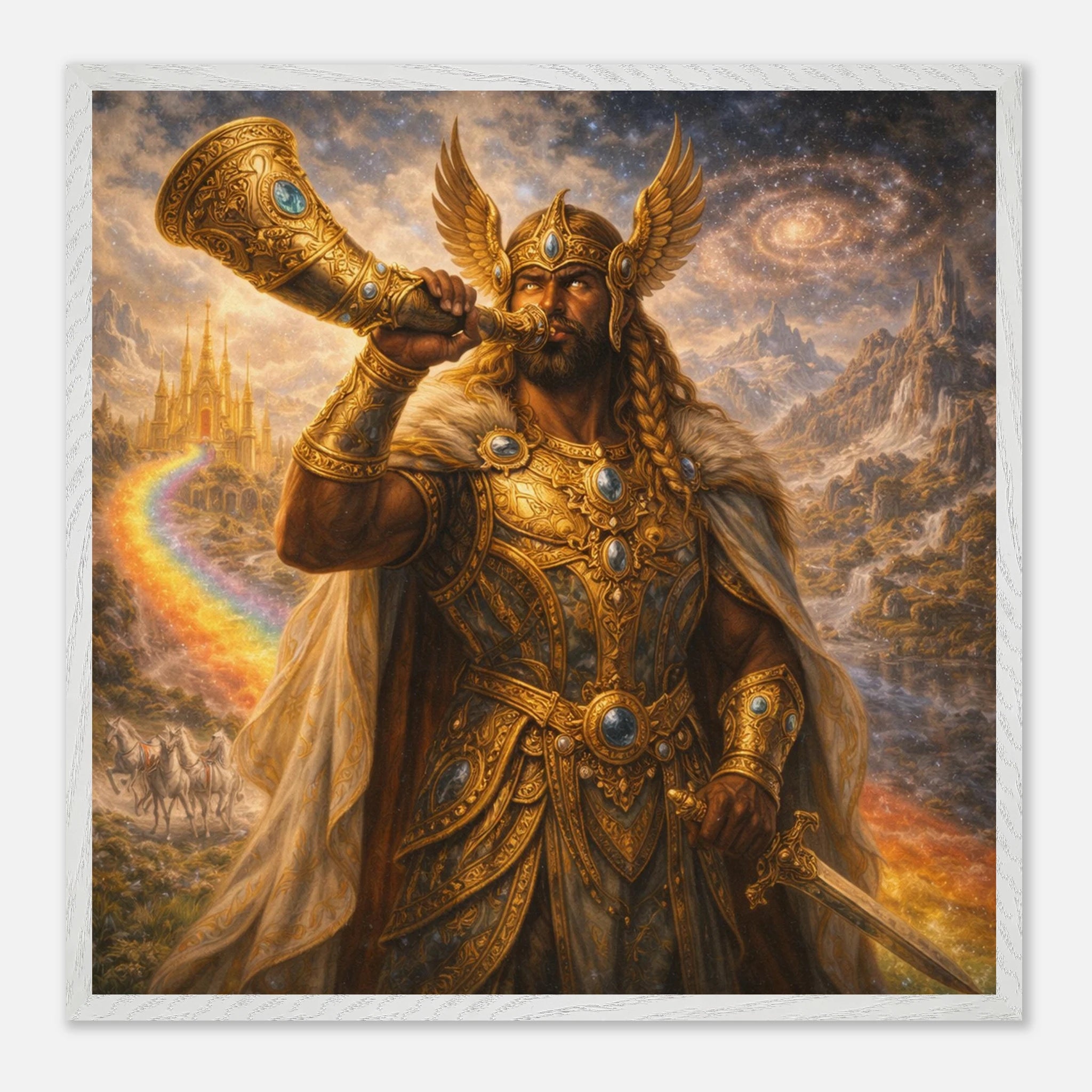 Heimdall – Mythologie Fine Art Print mit Rahmen | babasan