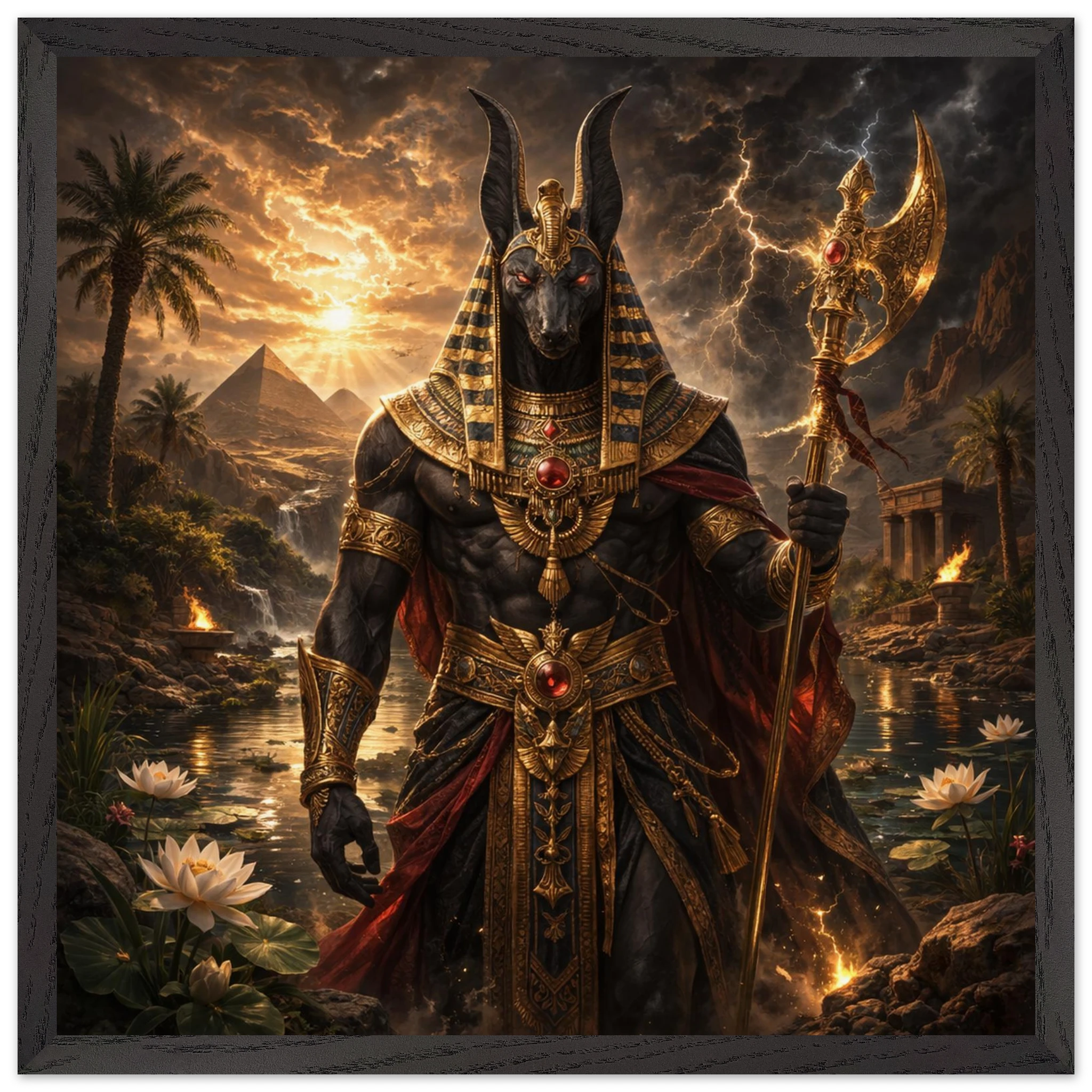 Seth – Mythologie Fine Art Print mit Rahmen | babasan