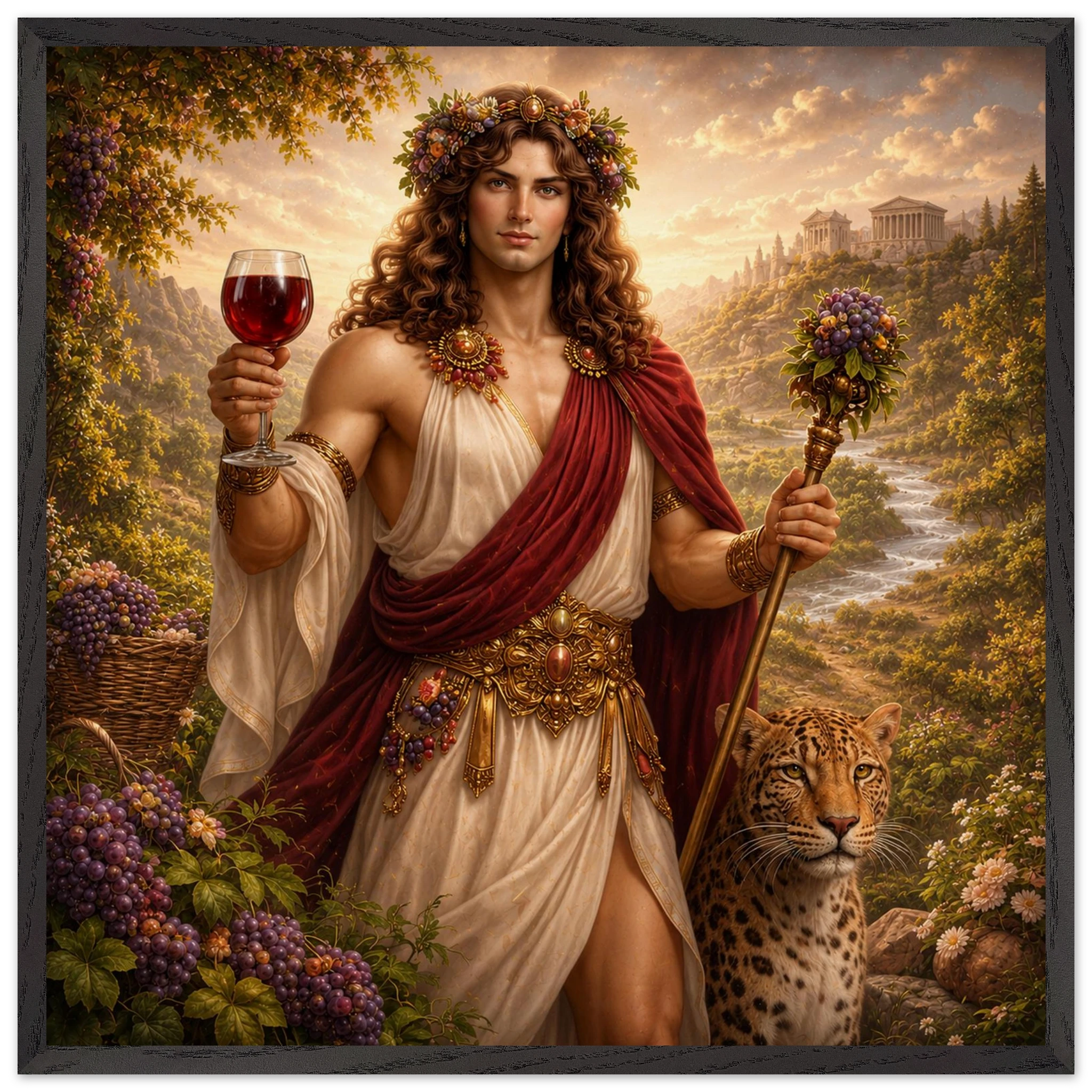 Dionysos – Mythologie Fine Art Print mit Rahmen | babasan