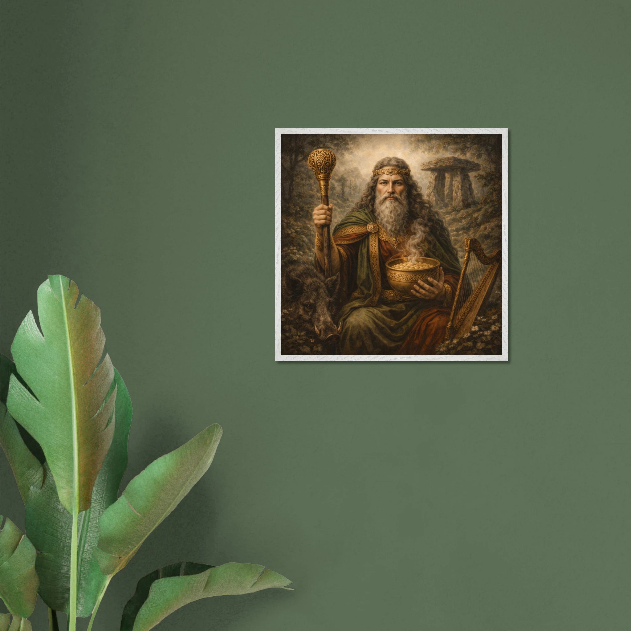 Dagda – Mythologie Fine Art Print mit Rahmen | babasan