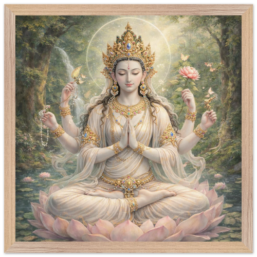Avalokiteshvara – Mythologie Fine Art Print mit Rahmen | babasan