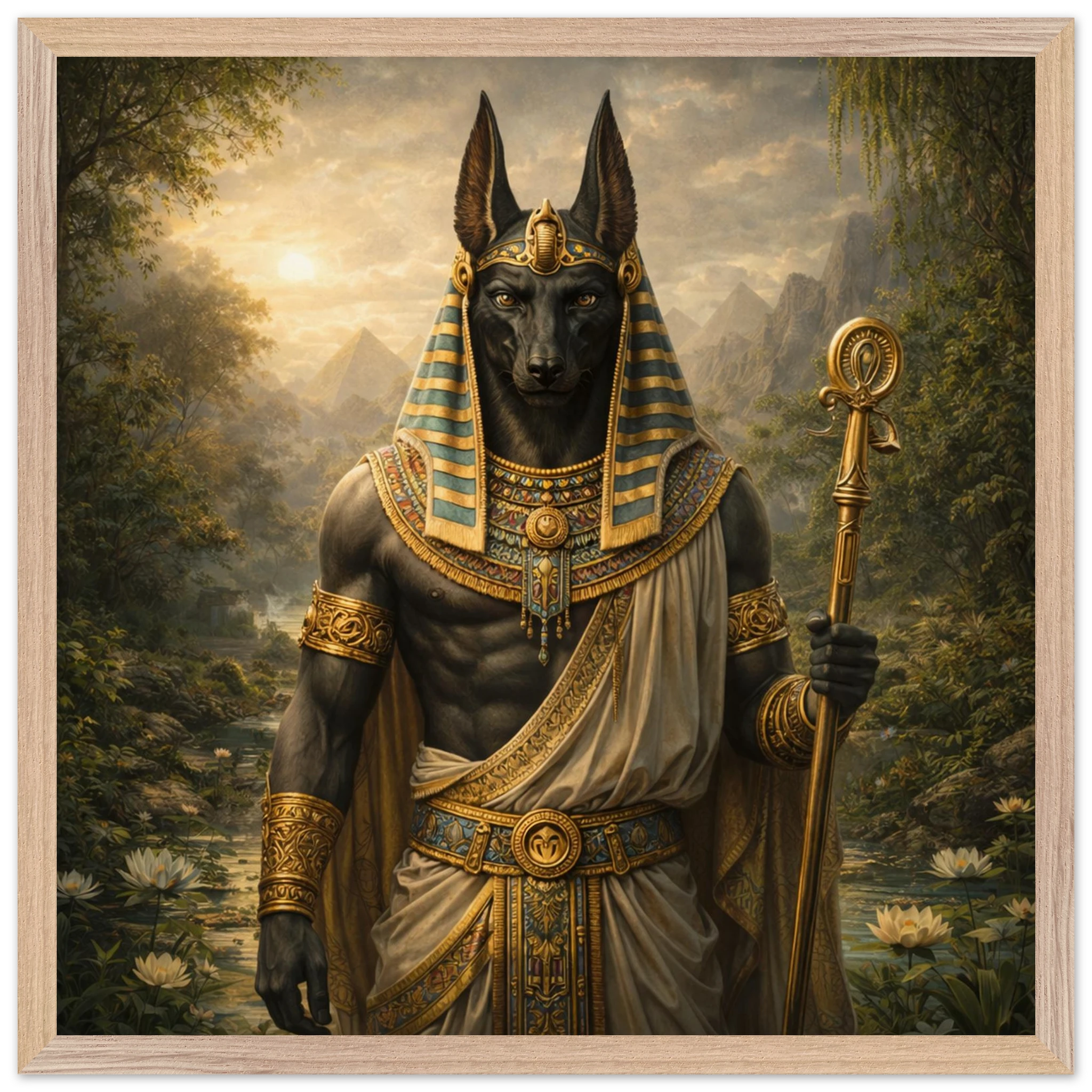 Anubis – Mythologie Fine Art Print mit Rahmen | babasan
