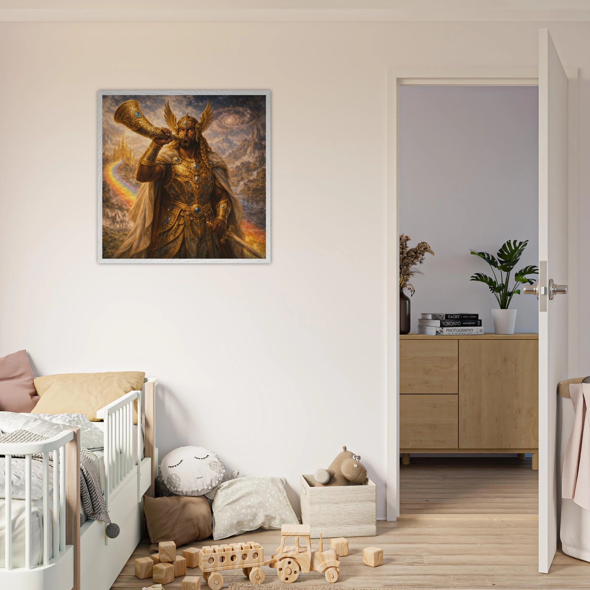 Heimdall – Mythologie Fine Art Print mit Rahmen | babasan