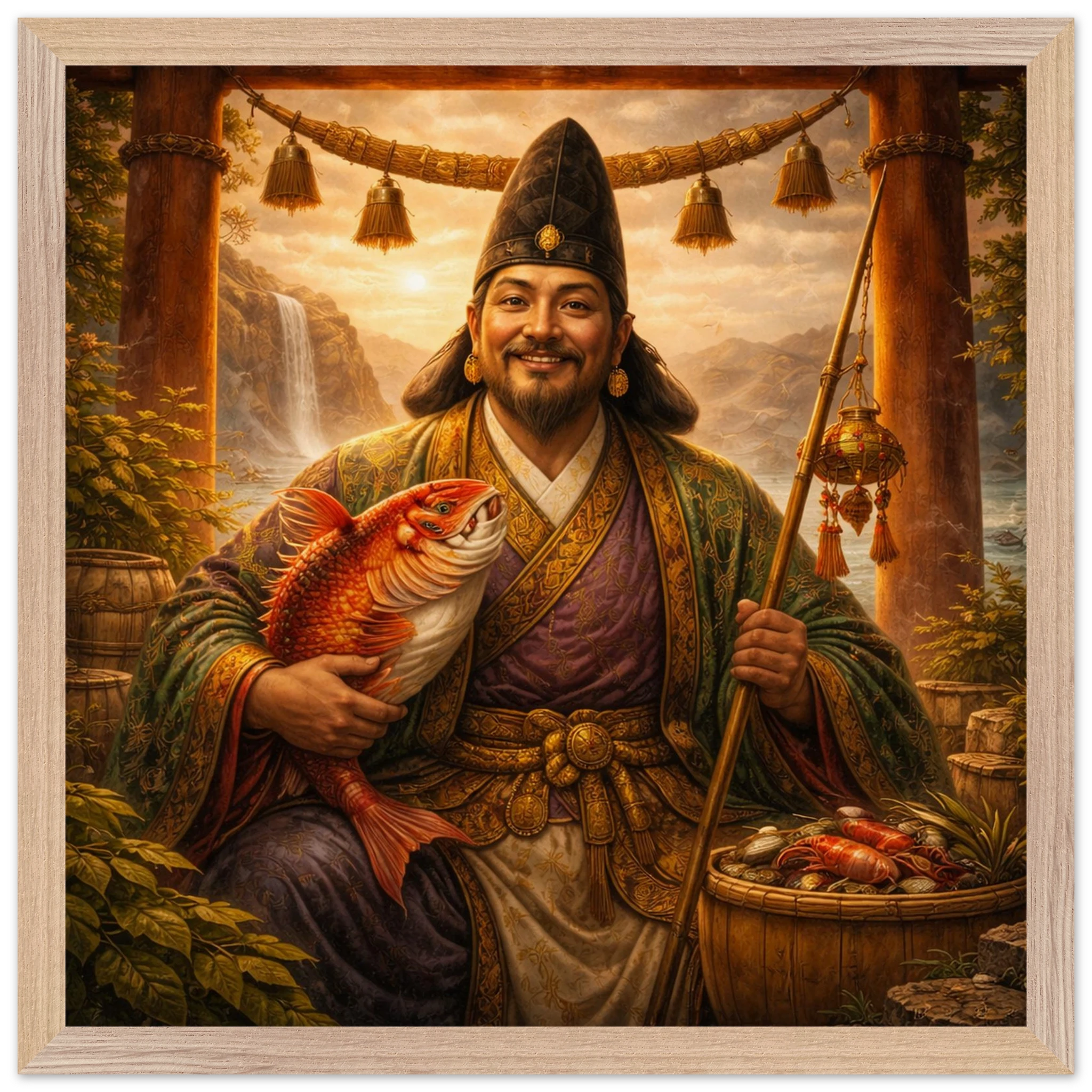 Ebisu – Mythologie Fine Art Print mit Rahmen | babasan