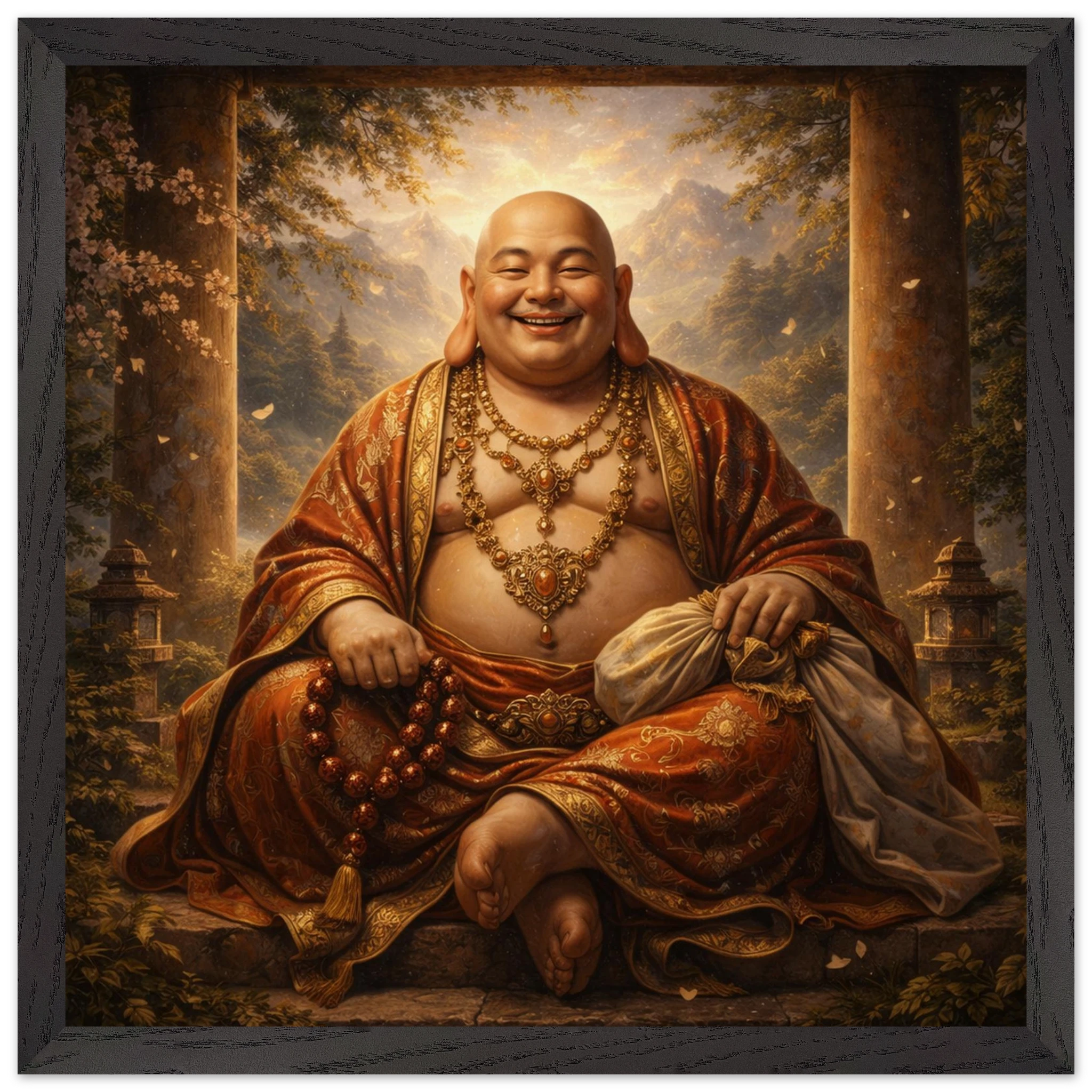 Hotei – Mythologie Fine Art Print mit Rahmen | babasan