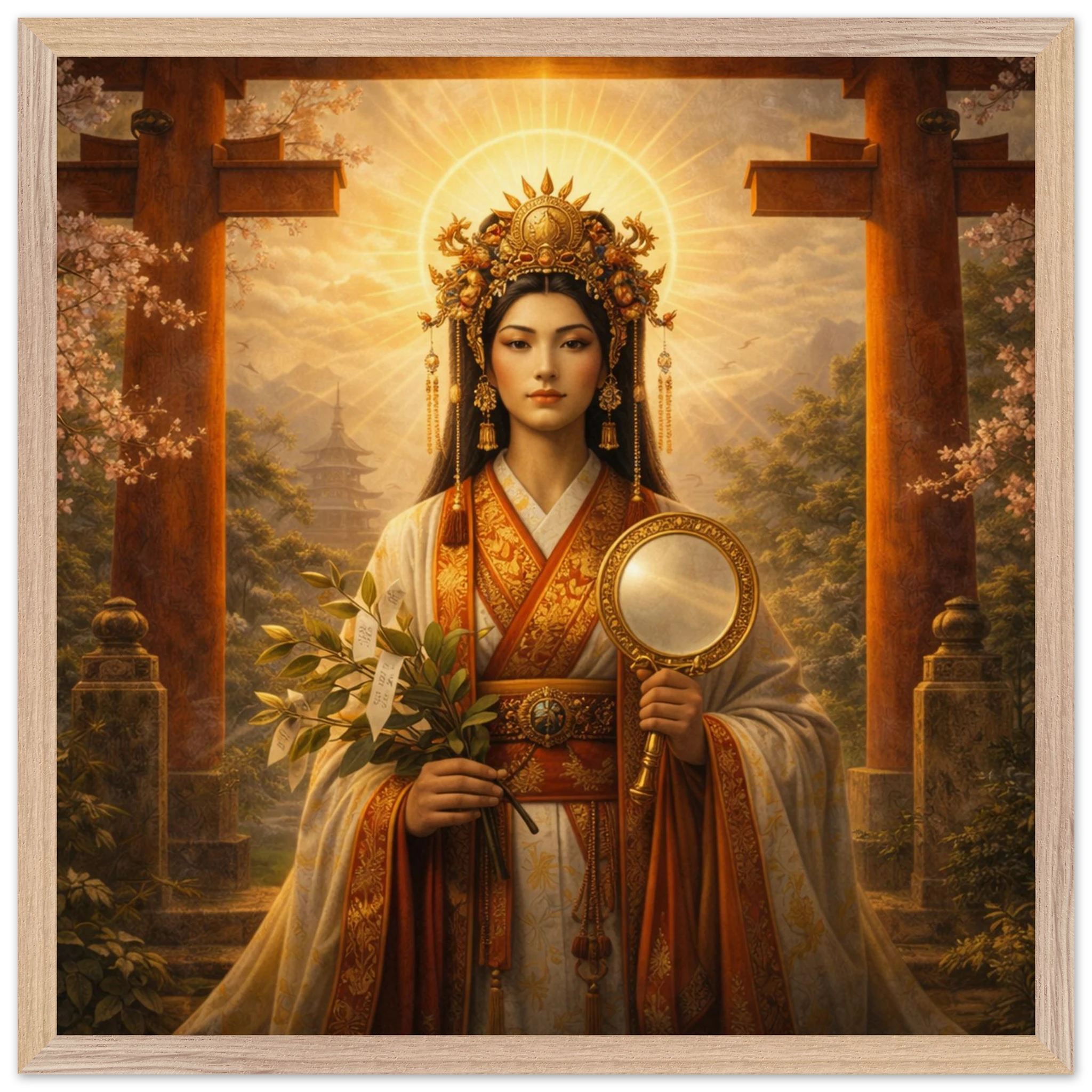 Amaterasu – Mythologie Fine Art Print mit Rahmen | babasan