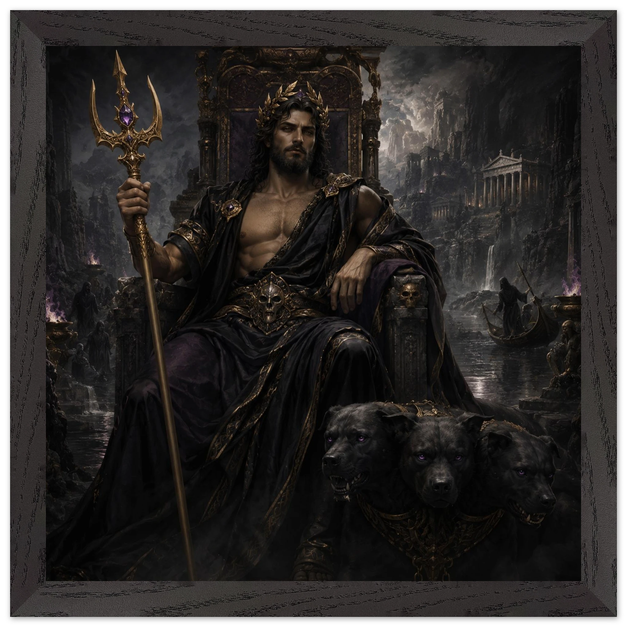 Hades – Mythologie Fine Art Print mit Rahmen | babasan