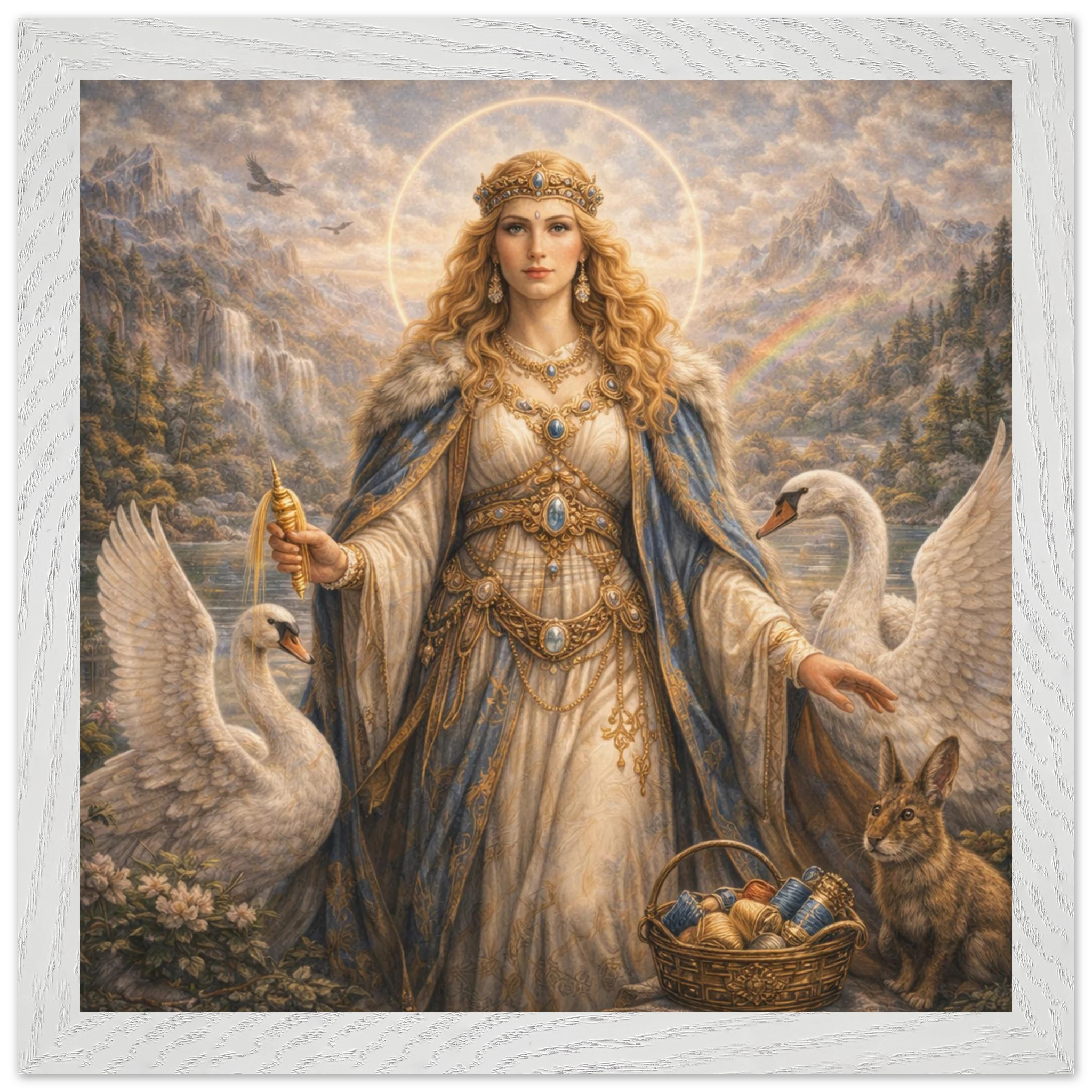 Frigg – Mythologie Fine Art Print mit Rahmen | babasan