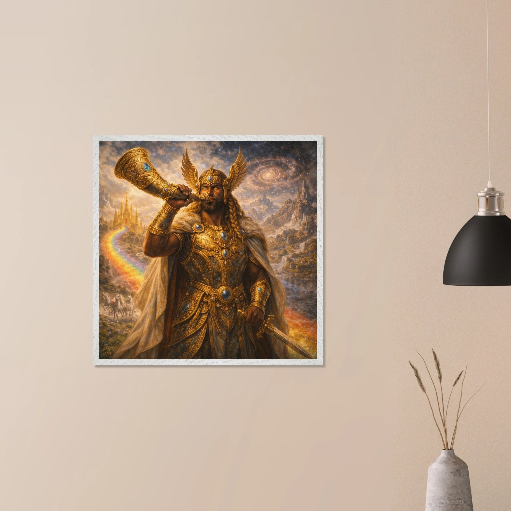 Heimdall – Mythologie Fine Art Print mit Rahmen | babasan