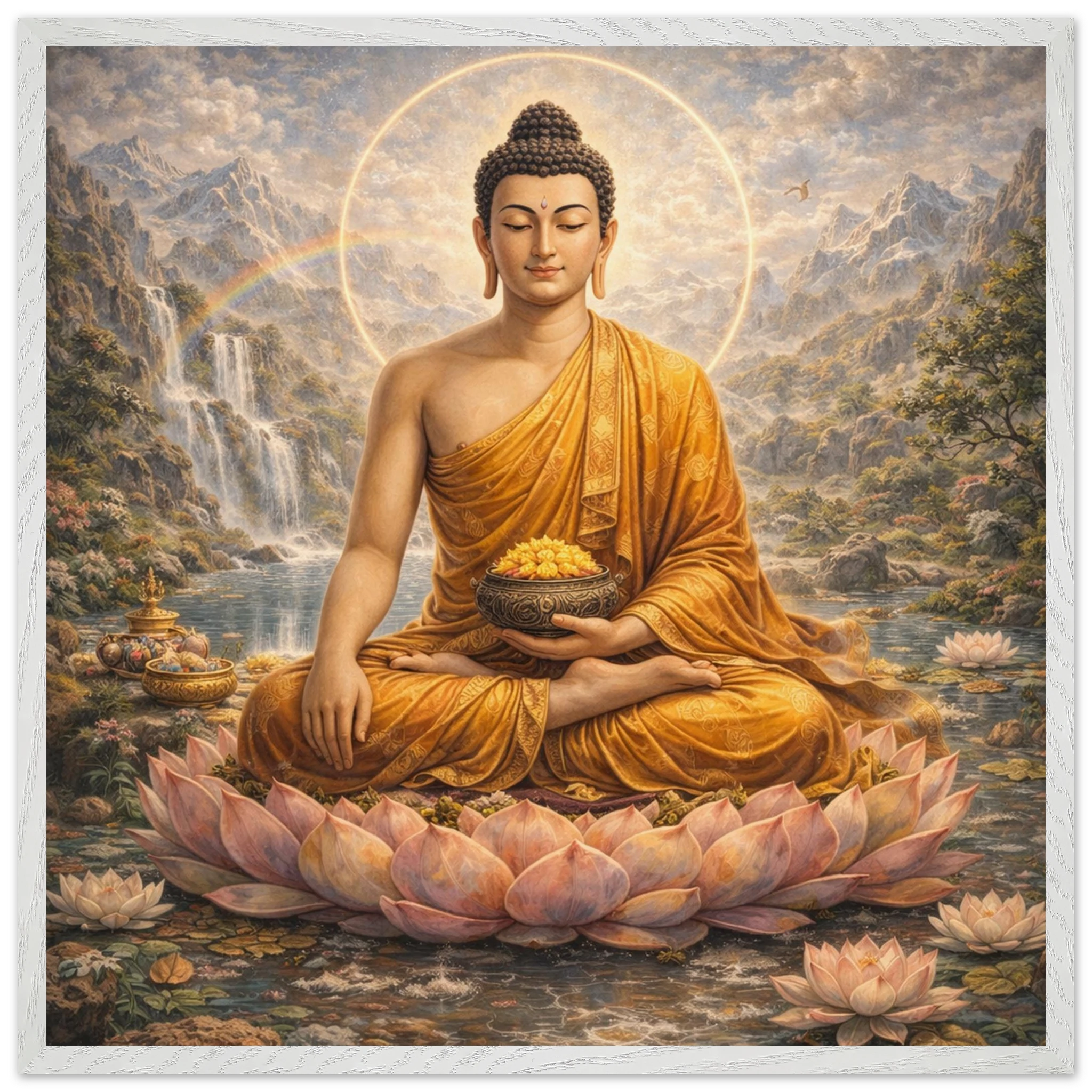 Shakyamuni Buddha – Mythologie Fine Art Print mit Rahmen | babasan