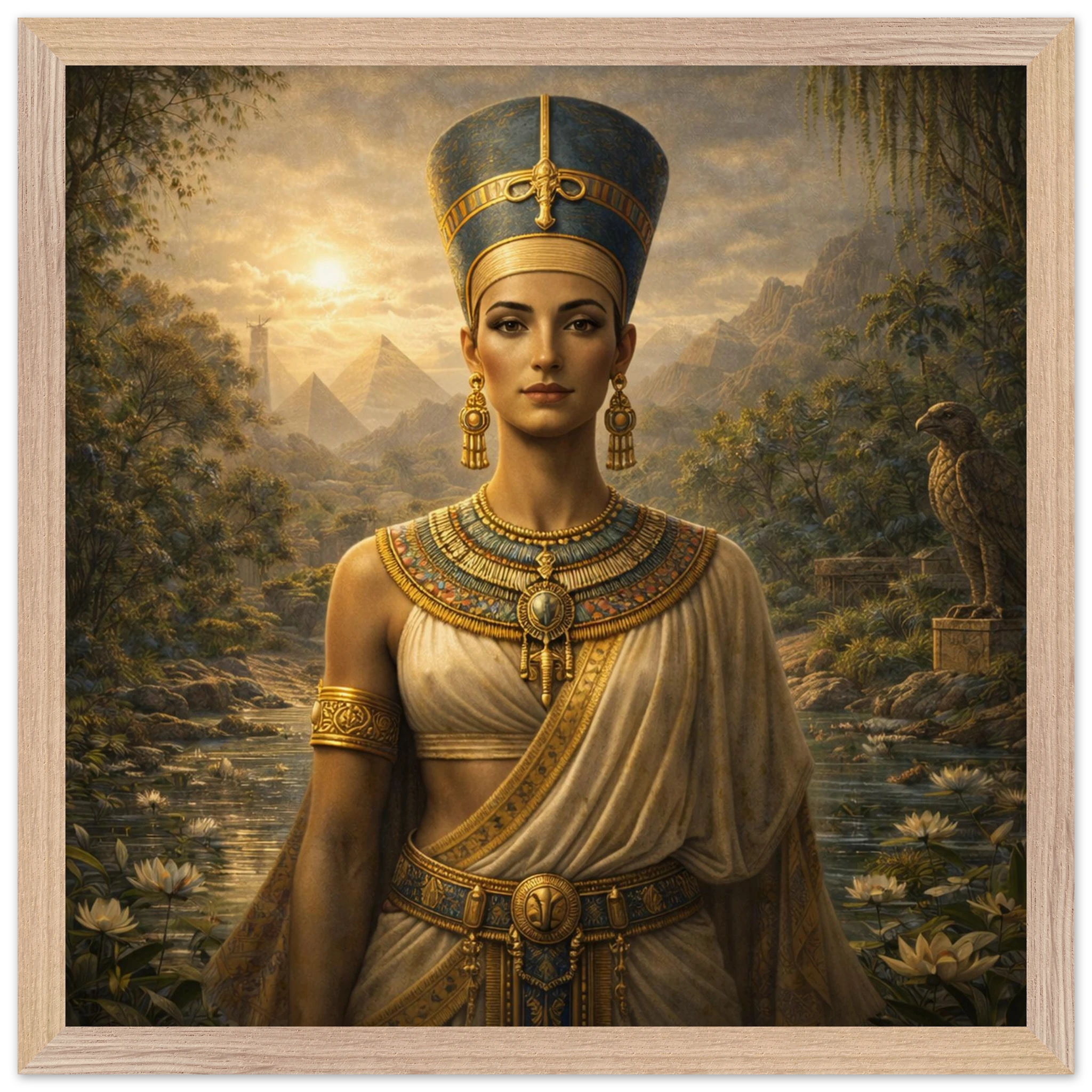 Nofretete – Mythologie Fine Art Print mit Rahmen | babasan