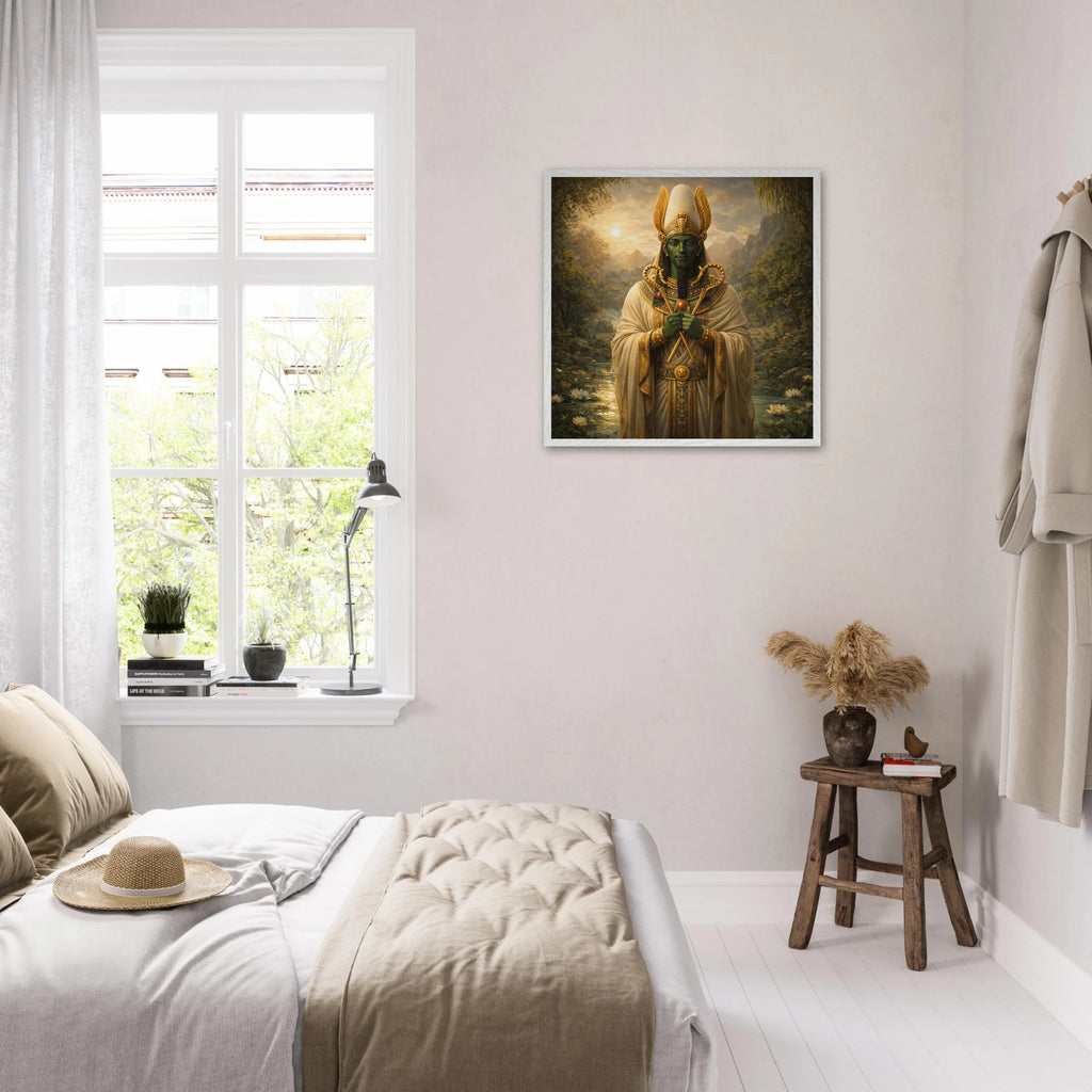 Osiris – Mythologie Fine Art Print mit Rahmen | babasan