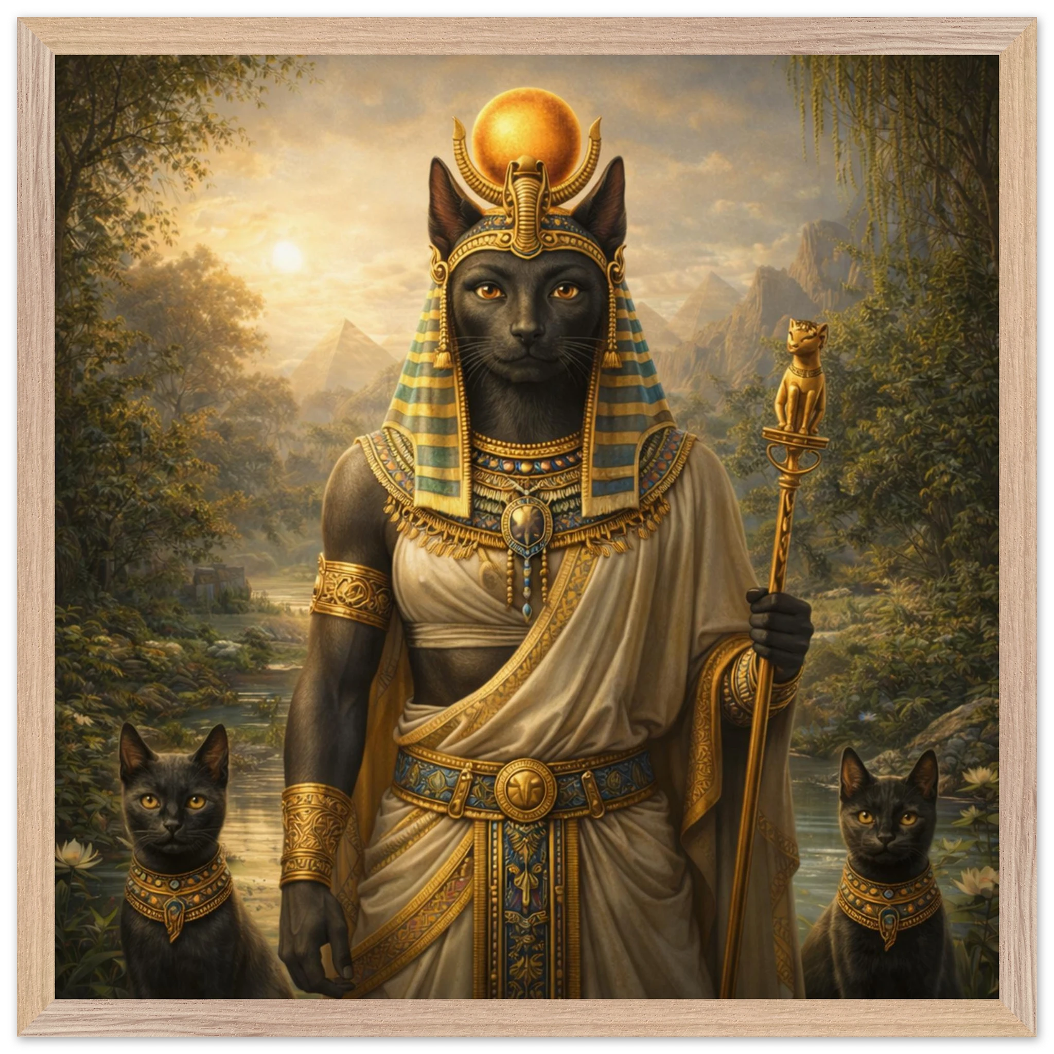 Bastet – Mythologie Fine Art Print mit Rahmen | babasan