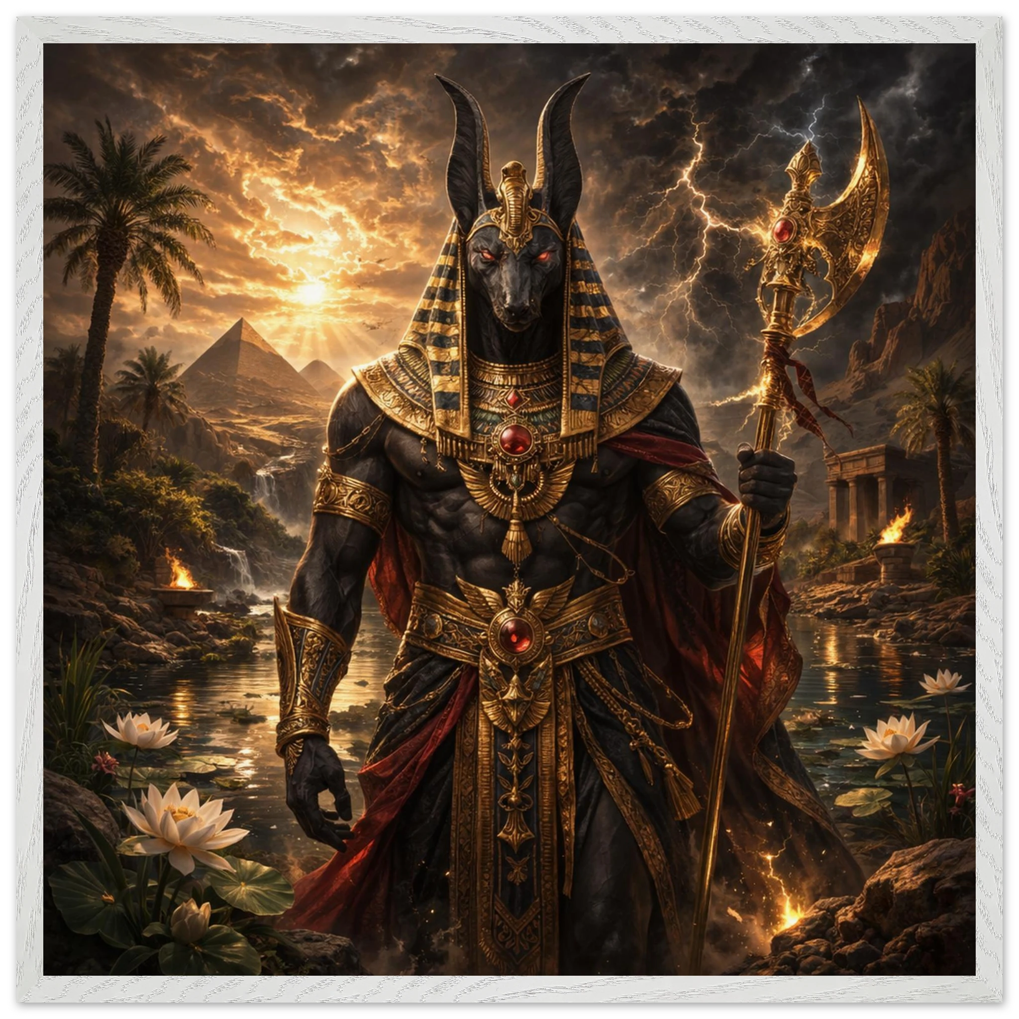 Seth – Mythologie Fine Art Print mit Rahmen | babasan
