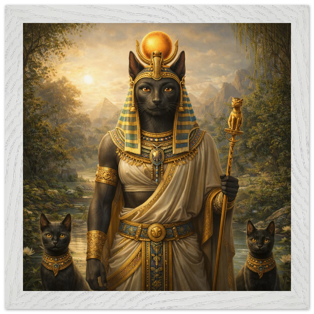 Bastet – Mythologie Fine Art Print mit Rahmen | babasan