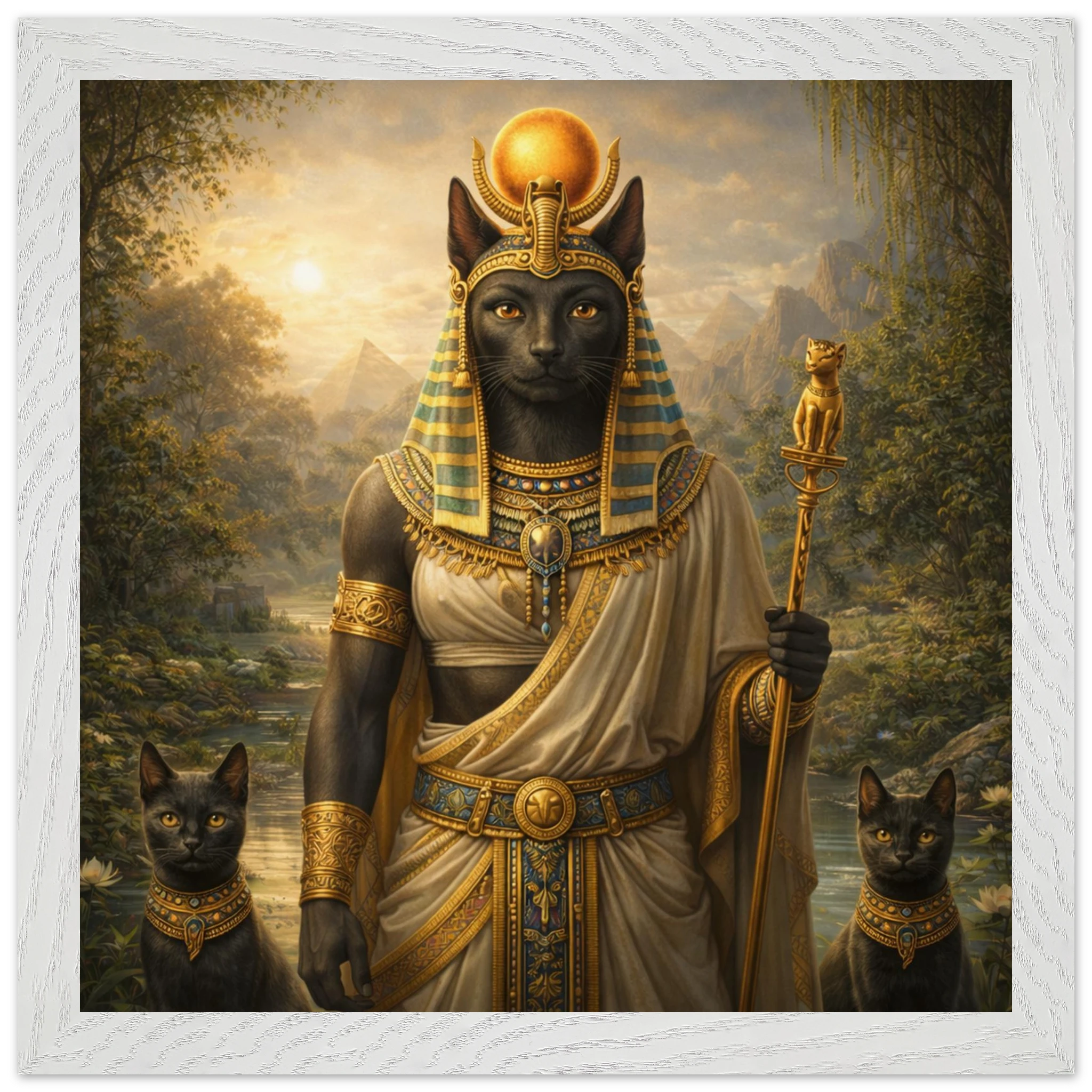 Bastet – Mythologie Fine Art Print mit Rahmen | babasan