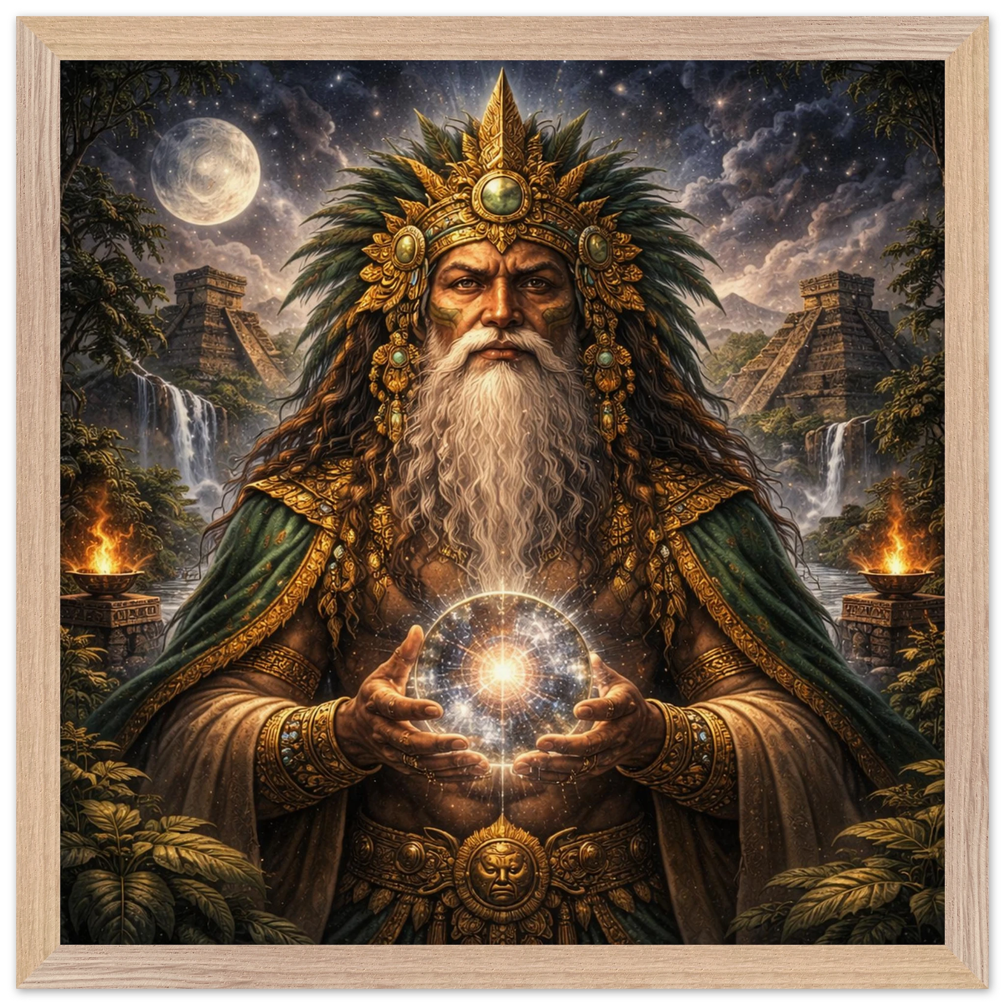 Itzamna – Mythologie Fine Art Print mit Rahmen | babasan