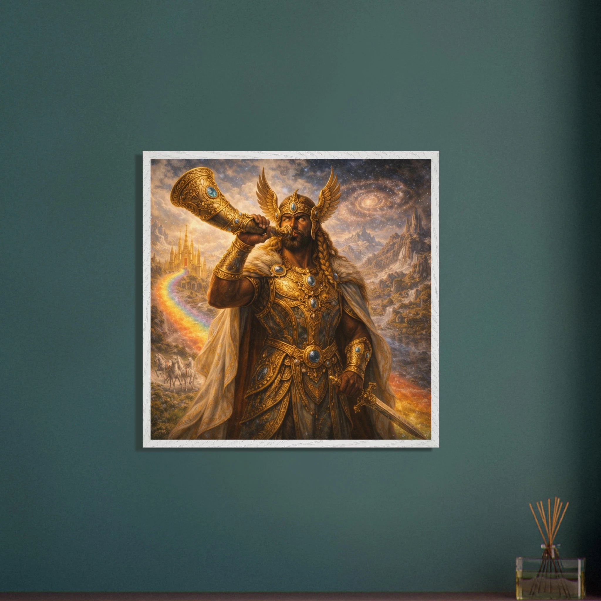 Heimdall – Mythologie Fine Art Print mit Rahmen | babasan