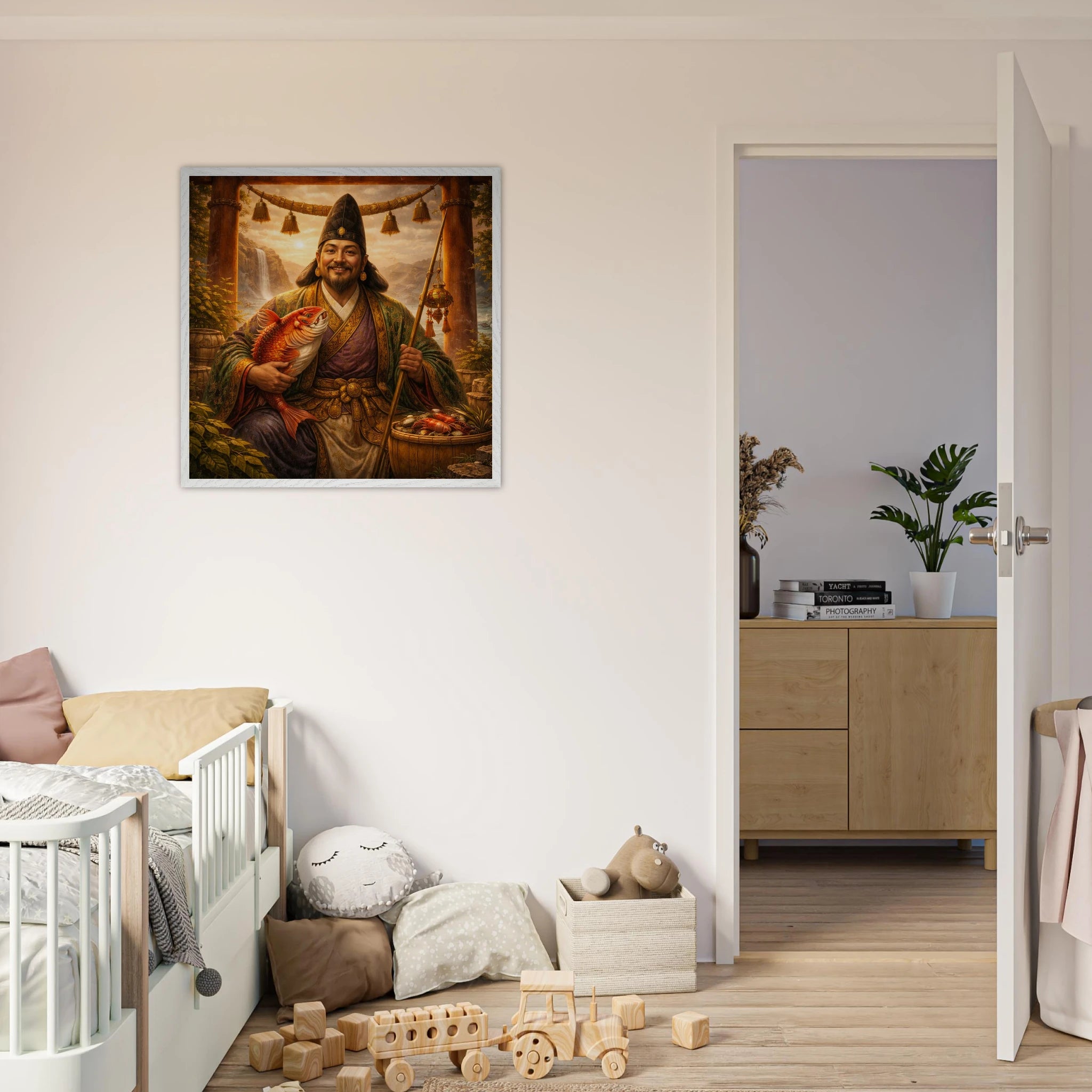 Ebisu – Mythologie Fine Art Print mit Rahmen | babasan