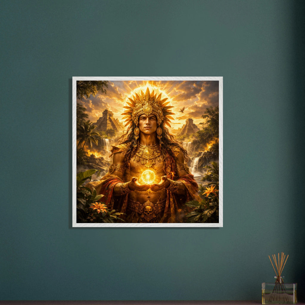 Kinich Ahau – Mythologie Fine Art Print mit Rahmen | babasan