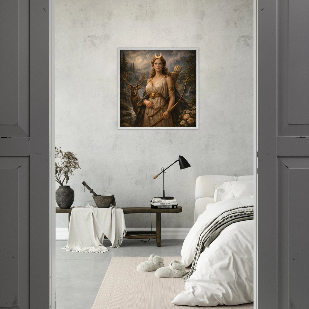 Diana – Mythologie Fine Art Print mit Rahmen | babasan