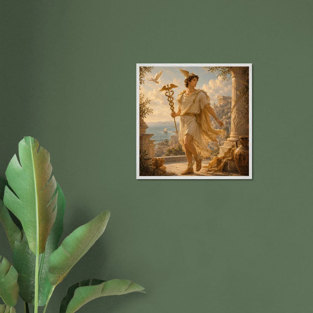 Hermes – Mythologie Fine Art Print mit Rahmen | babasan