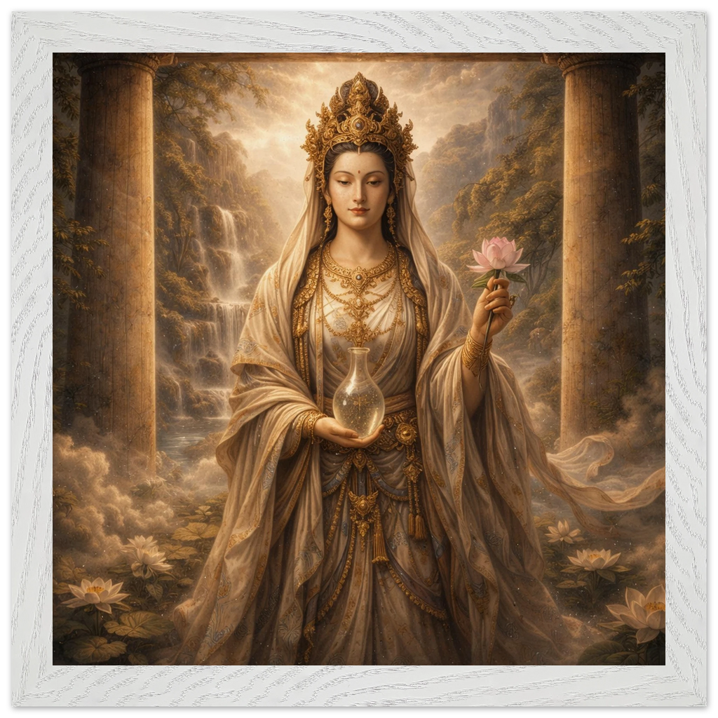 Kannon Bodhisattva– Mythologie Fine Art Print mit Rahmen | babasan