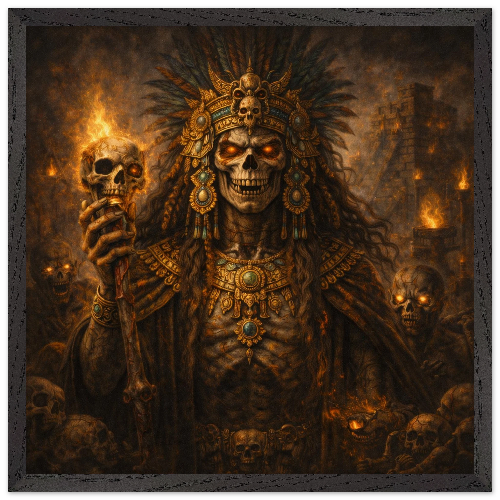 Ah Puch – Mythologie Fine Art Print mit Rahmen | babasan