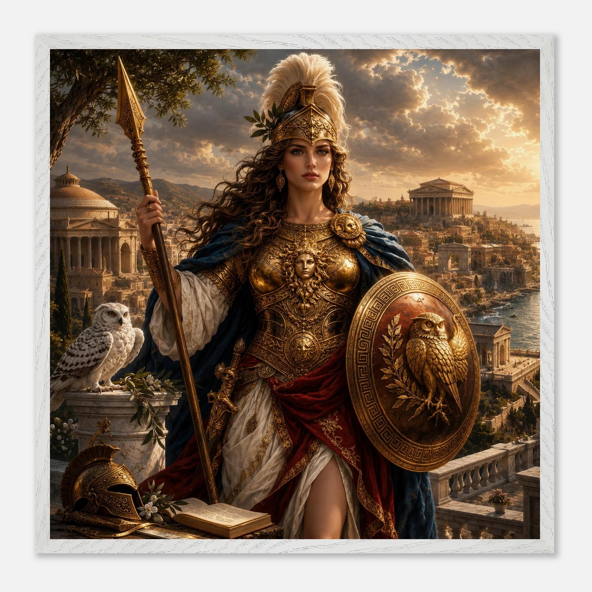 Minerva – Mythologie Fine Art Print mit Rahmen | babasan
