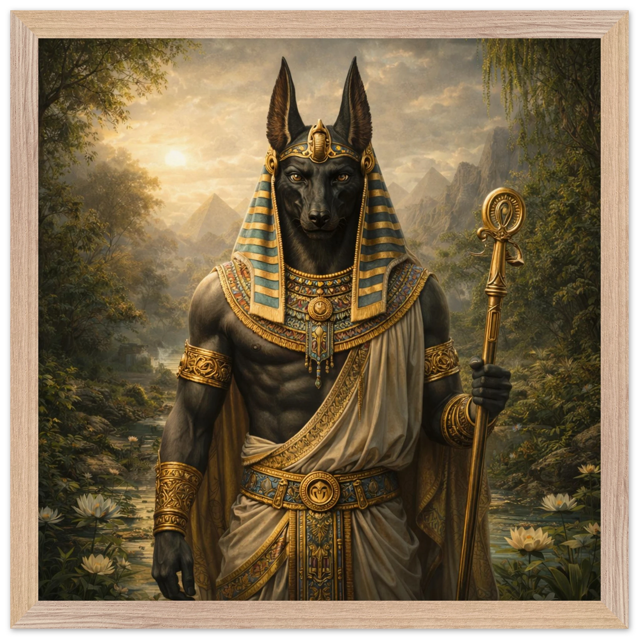 Anubis – Mythologie Fine Art Print mit Rahmen | babasan