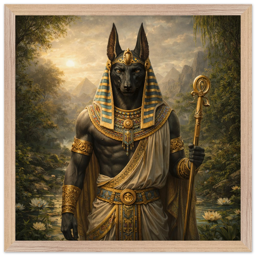 Anubis – Mythologie Fine Art Print mit Rahmen | babasan