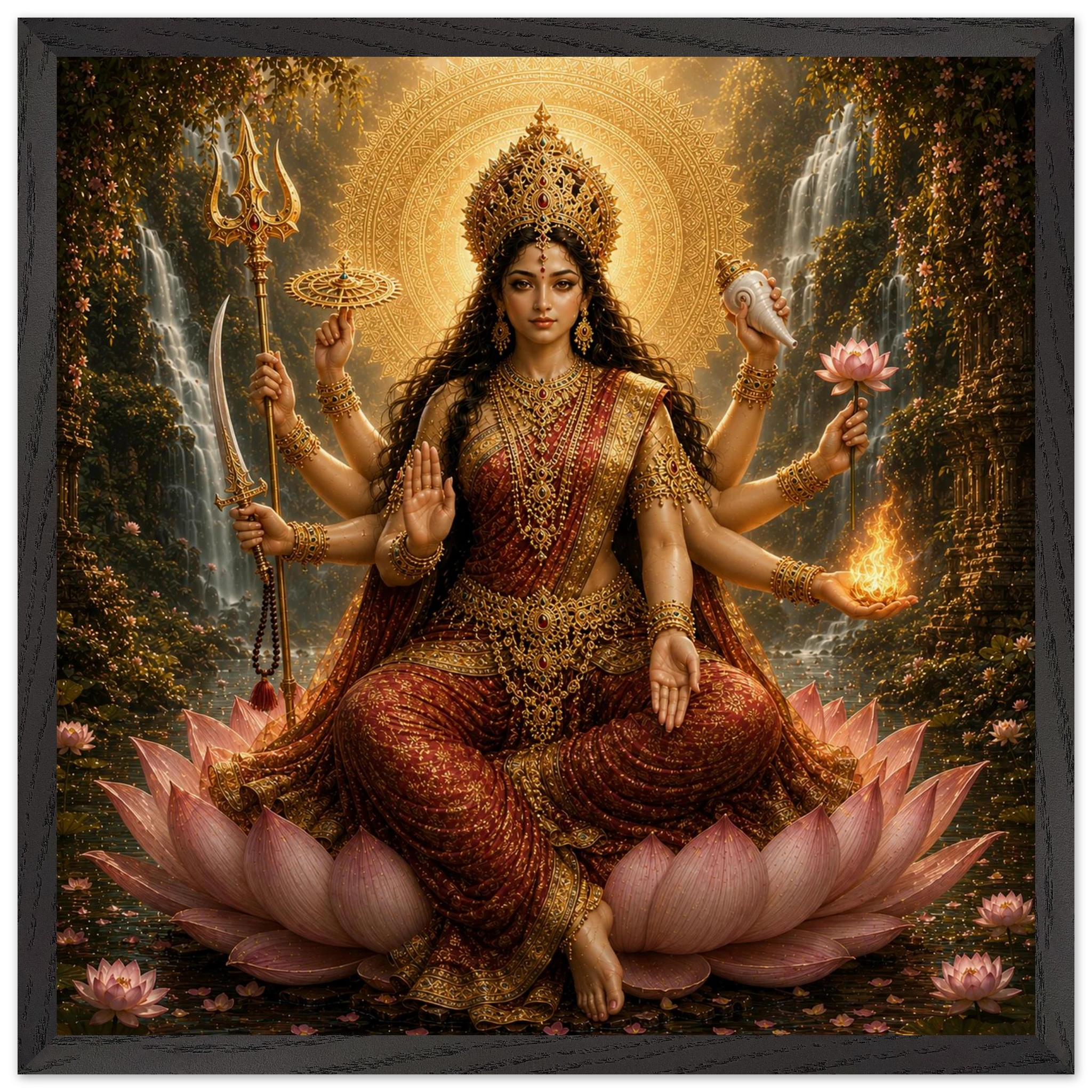 Shakti – Mythologie Fine Art Print mit Rahmen | babasan