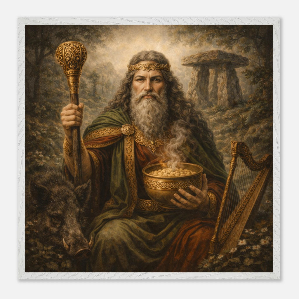 Dagda – Mythologie Fine Art Print mit Rahmen | babasan