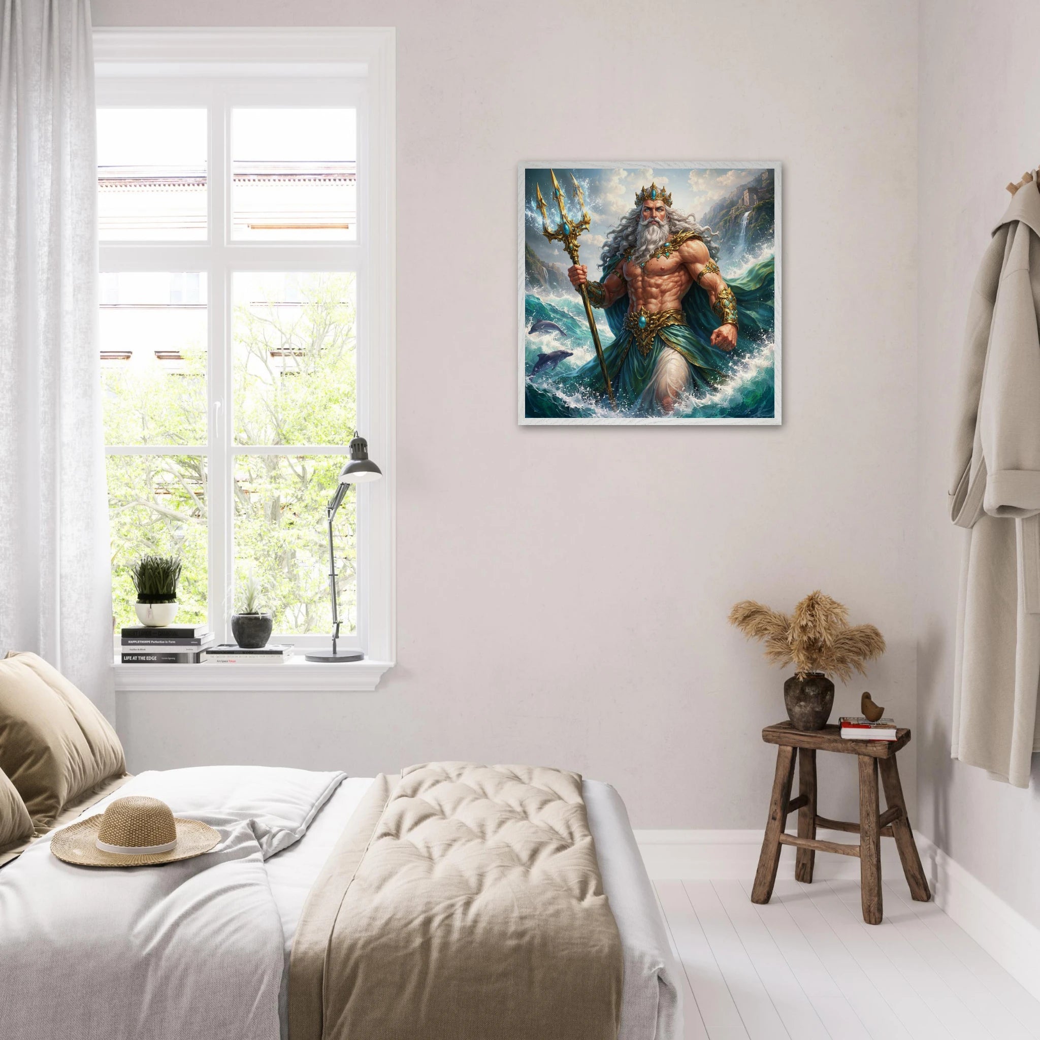 Poseidon – Mythologie Fine Art Print mit Rahmen | babasan
