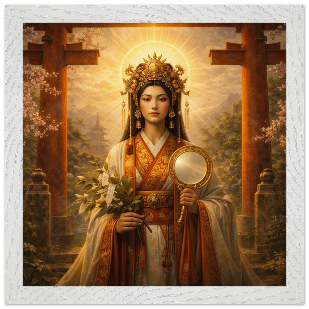Amaterasu – Mythologie Fine Art Print mit Rahmen | babasan