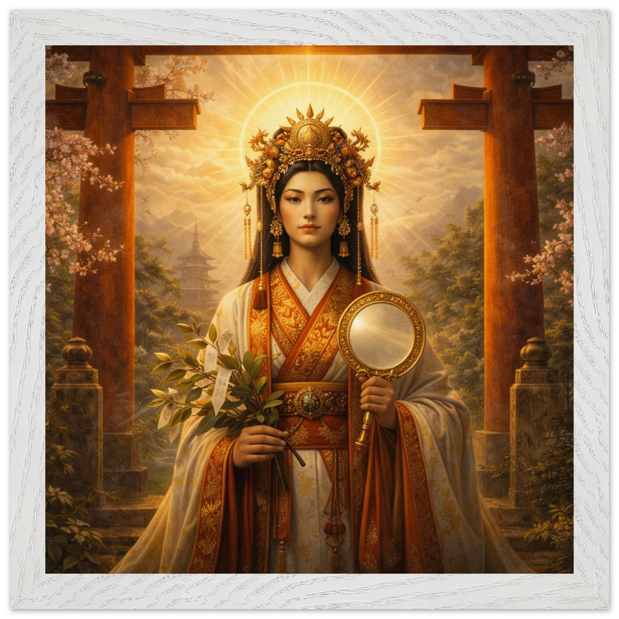 Amaterasu – Mythologie Fine Art Print mit Rahmen | babasan
