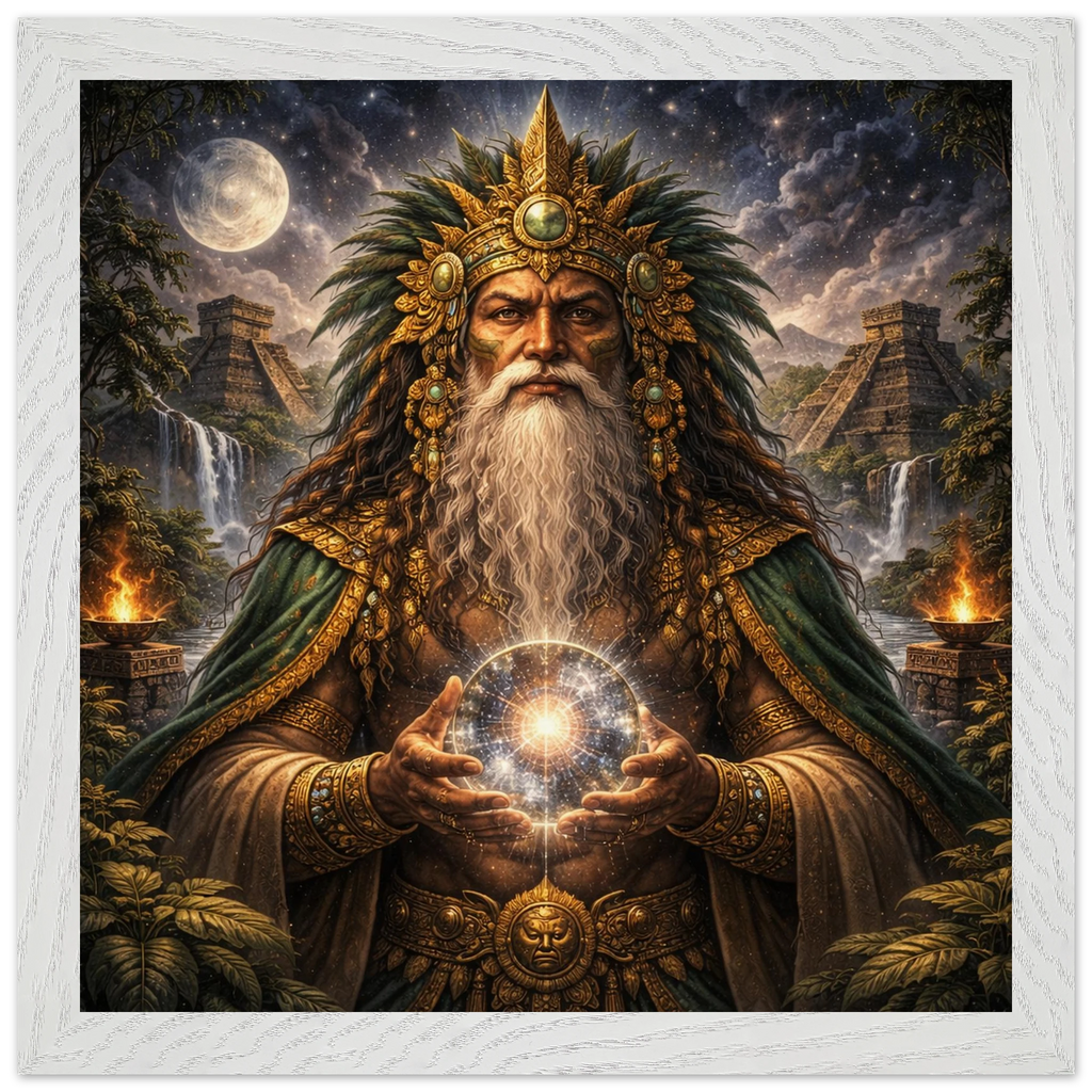 Itzamna – Mythologie Fine Art Print mit Rahmen | babasan