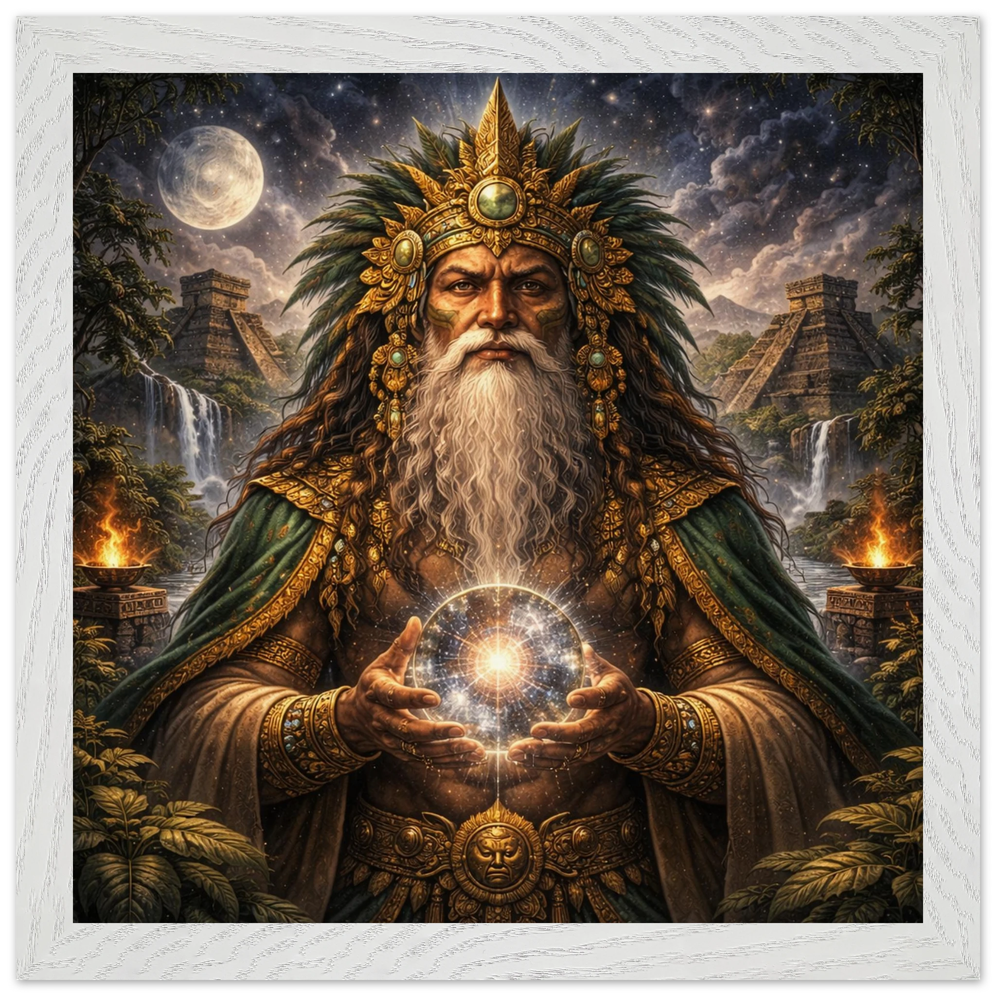 Itzamna – Mythologie Fine Art Print mit Rahmen | babasan