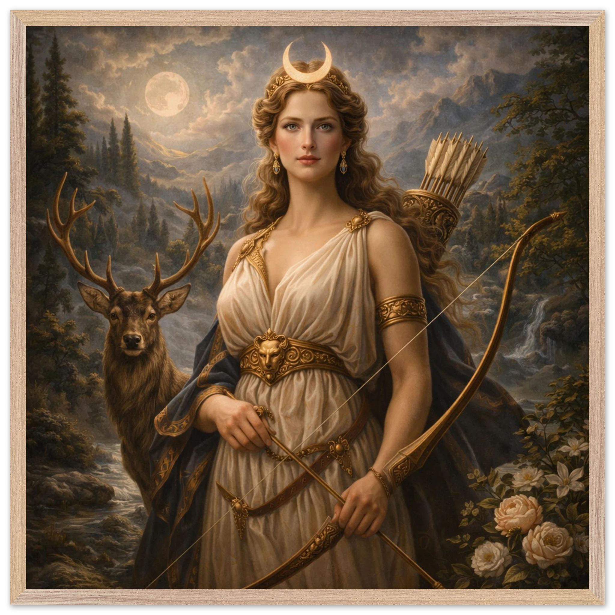 Diana – Mythologie Fine Art Print mit Rahmen | babasan