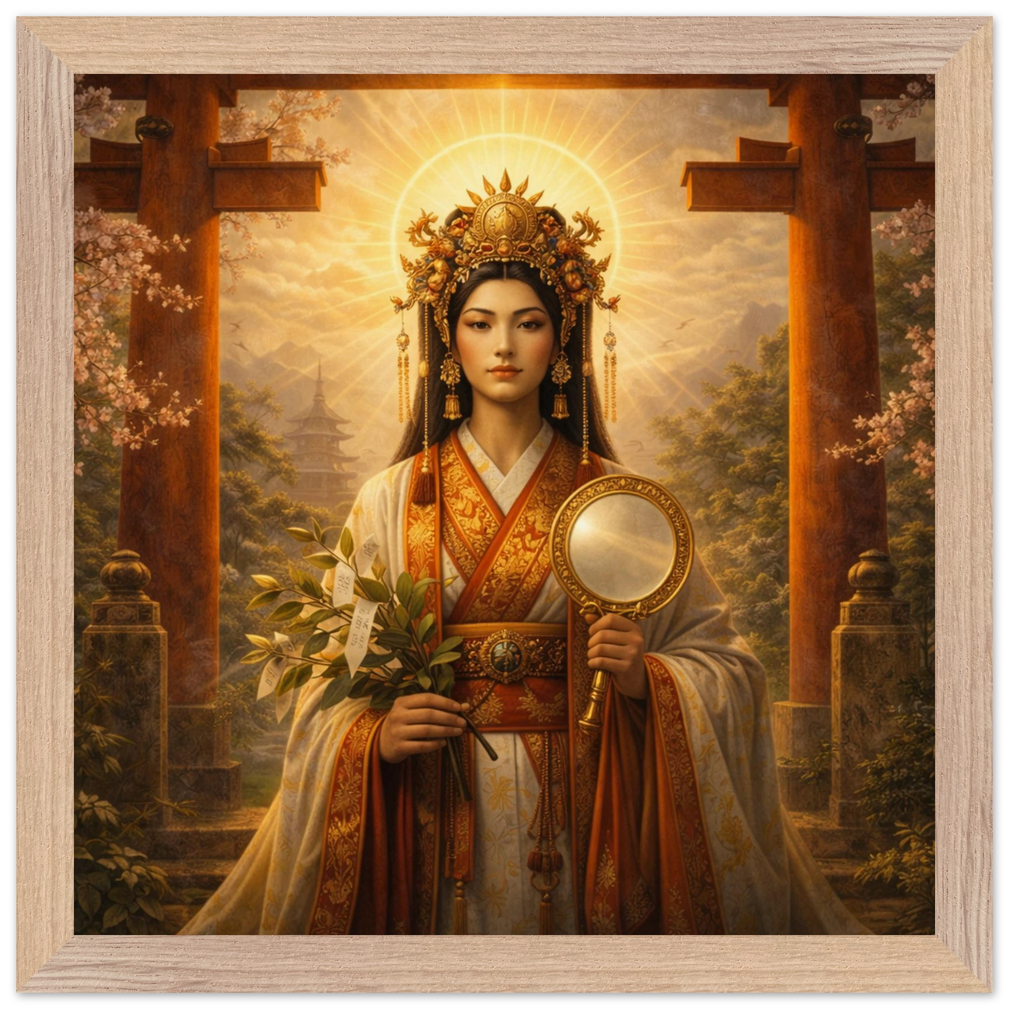 Amaterasu – Mythologie Fine Art Print mit Rahmen | babasan