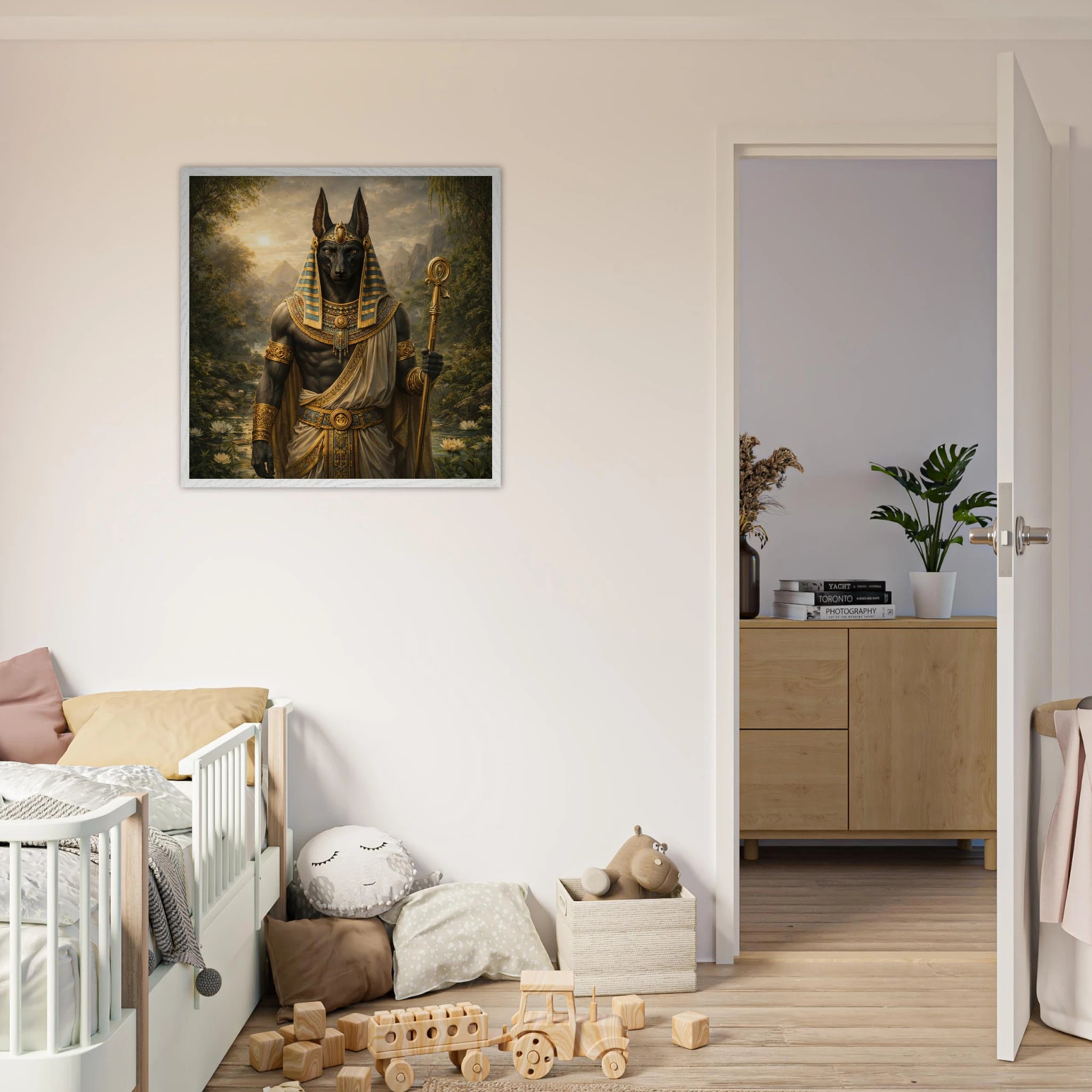 Anubis – Mythologie Fine Art Print mit Rahmen | babasan